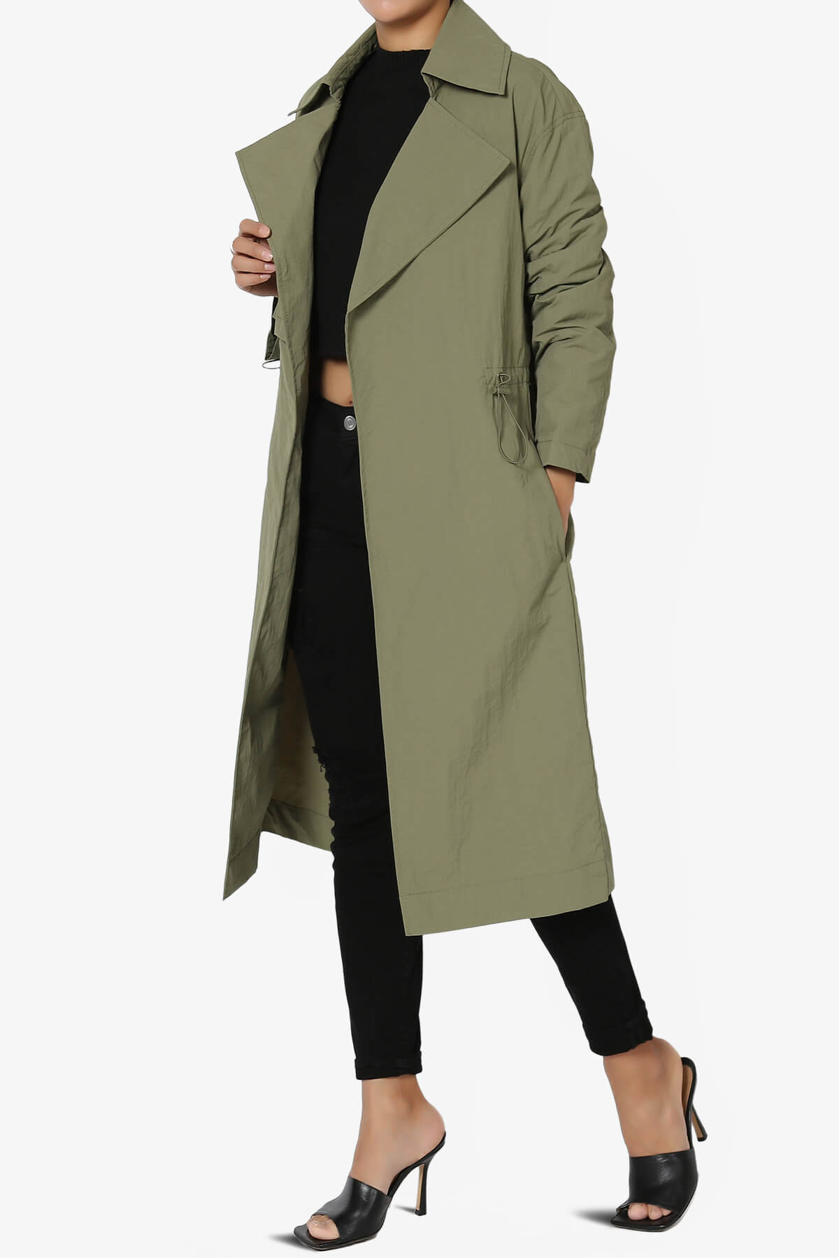 Melanie Lightweight Trench Coat OLIVE_3