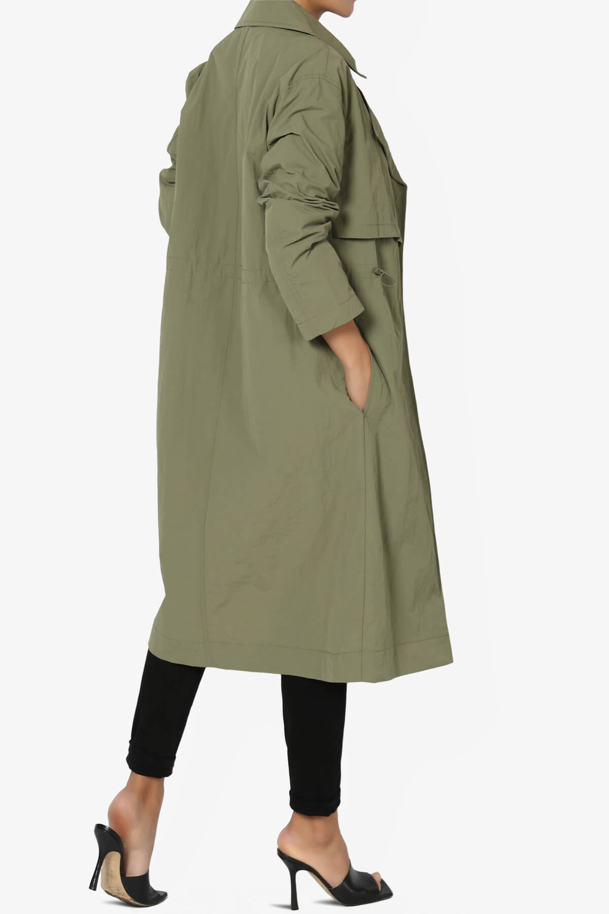 Melanie Lightweight Trench Coat OLIVE_4
