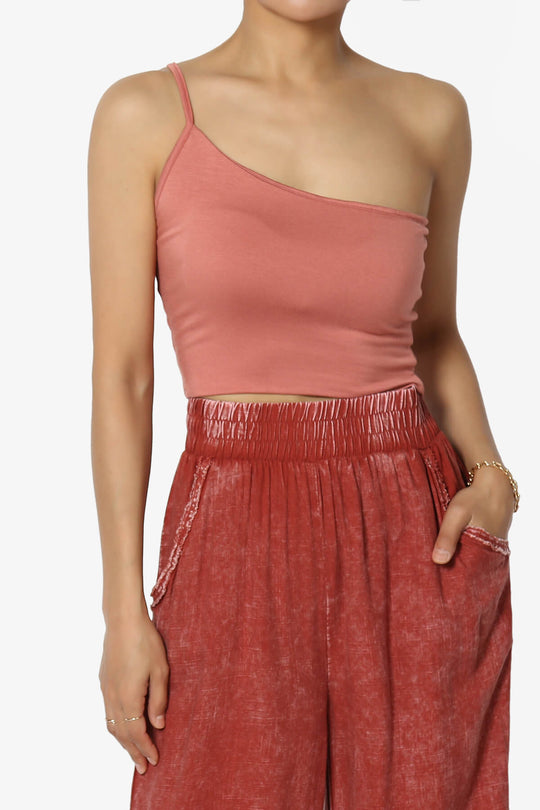 Mercerr One Shoulder Strap Crop Cami