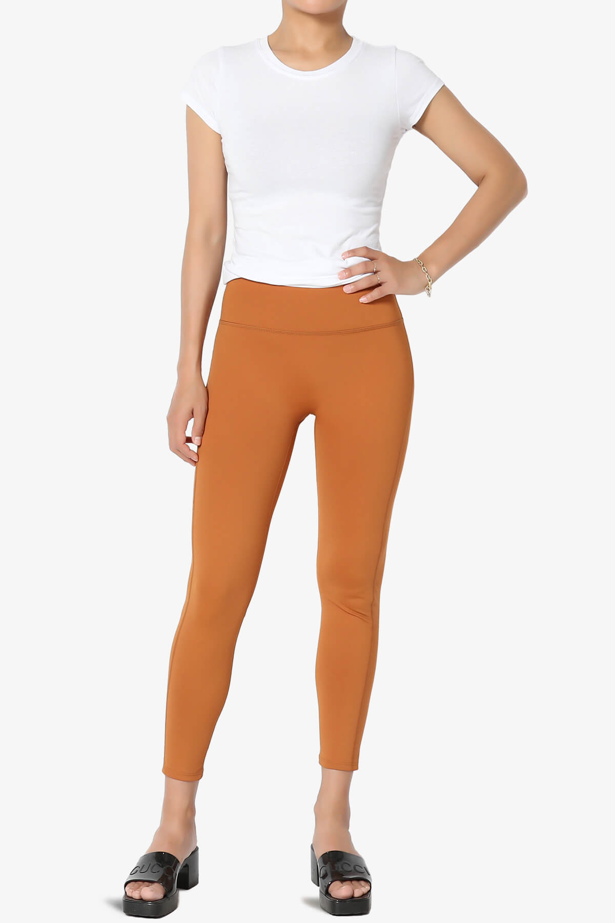 Mosco Athletic Tummy Control Workout Leggings ALMOND_6