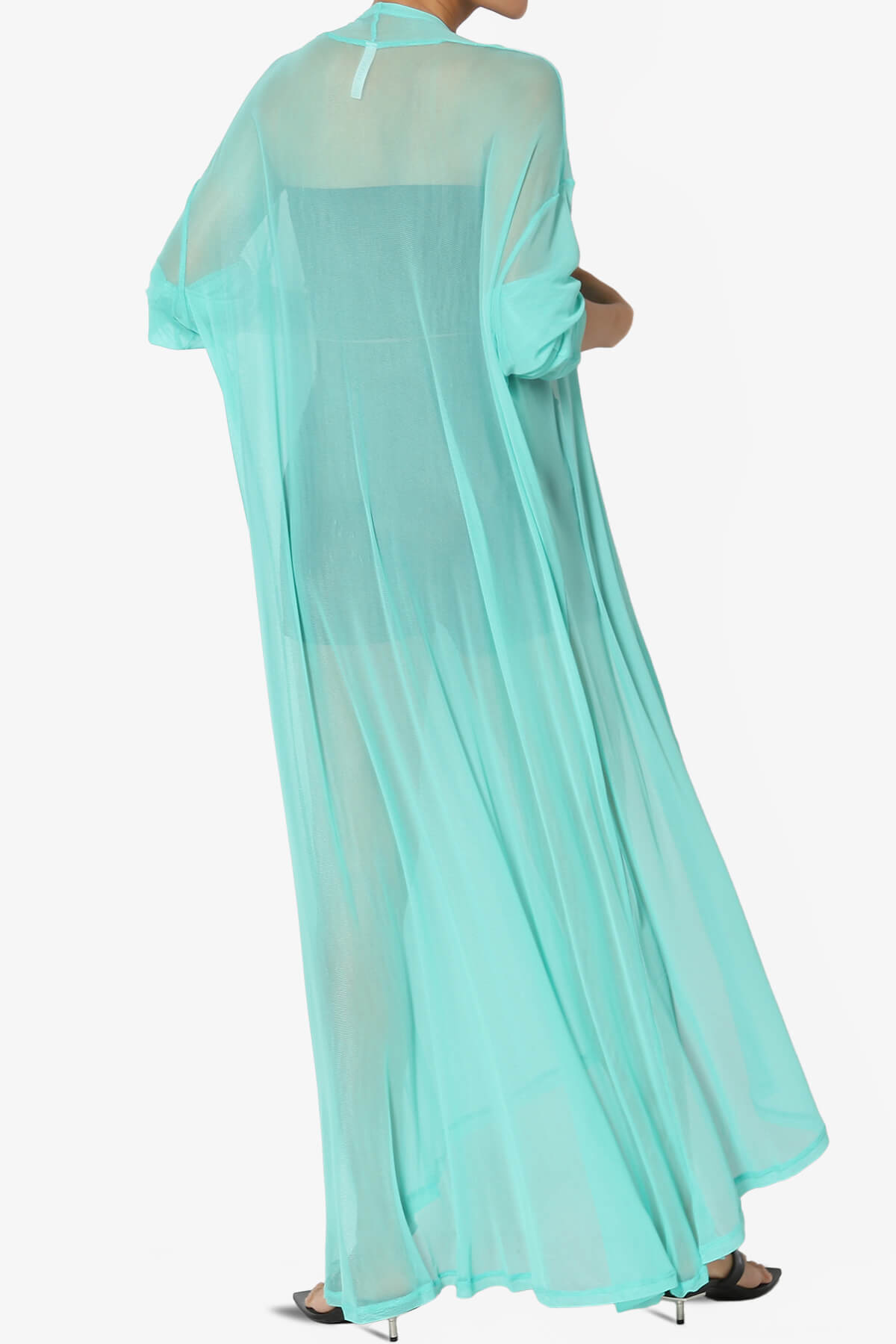 Moxxi Sheer Mesh Open Cardigan Duster MINT_4