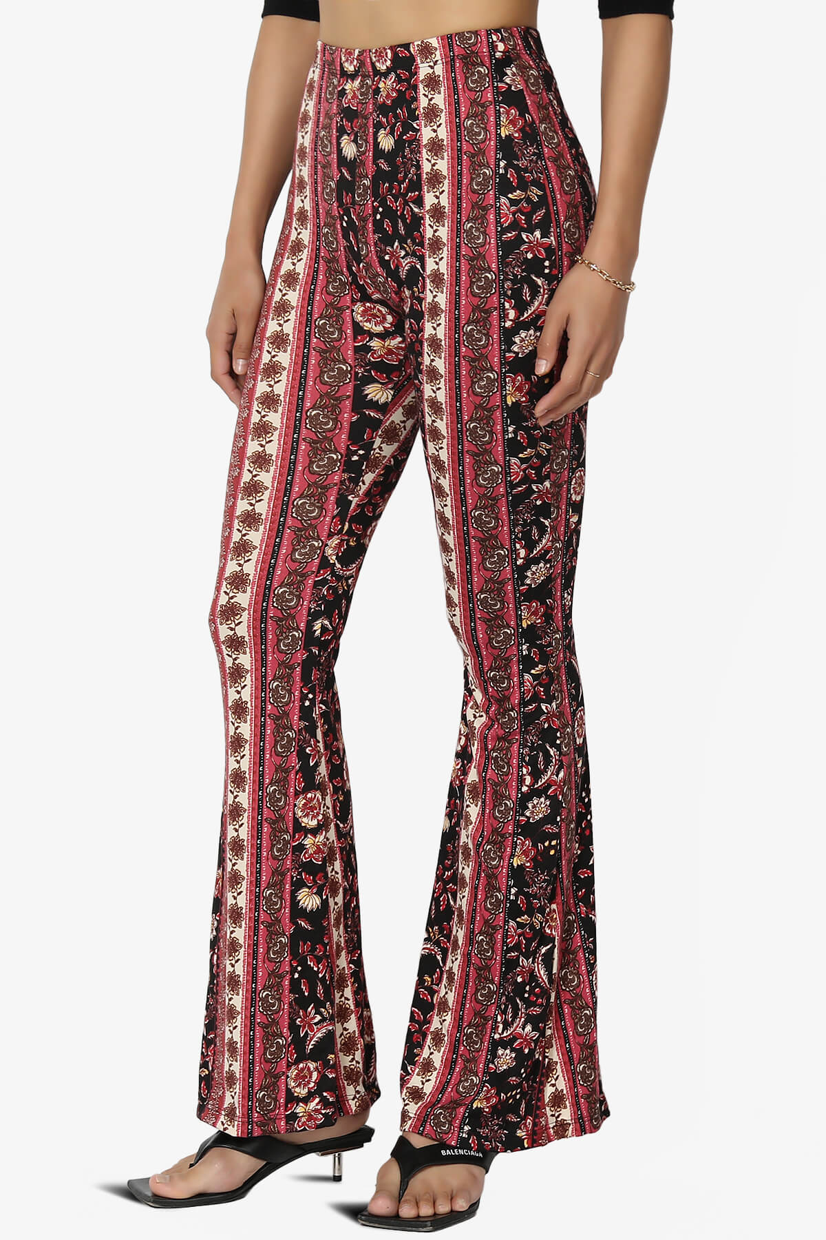 Mumu Tribal Jersey Flare Pants BURGUNDY_3