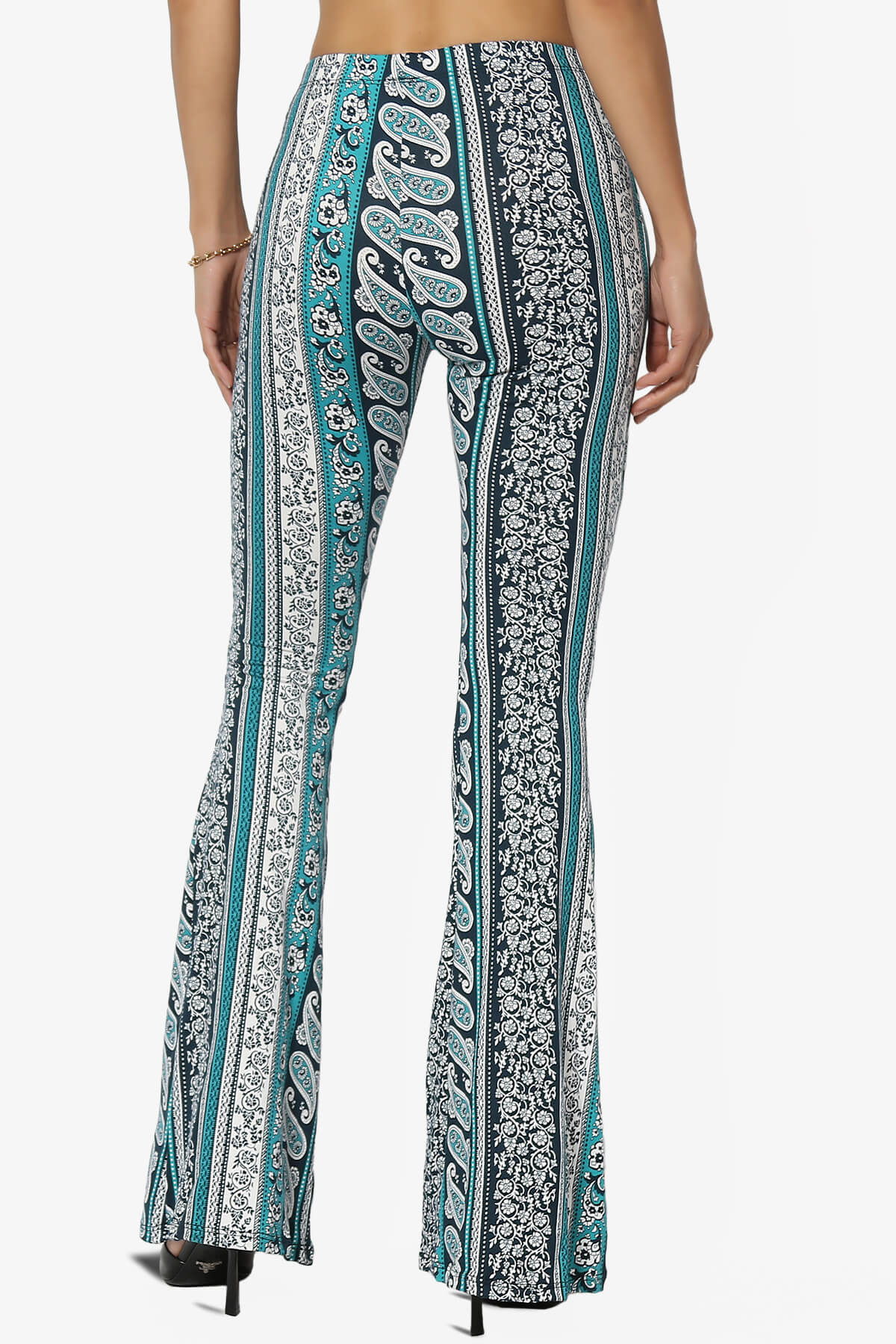 Mumu Tribal Jersey Flare Pants TEAL_2