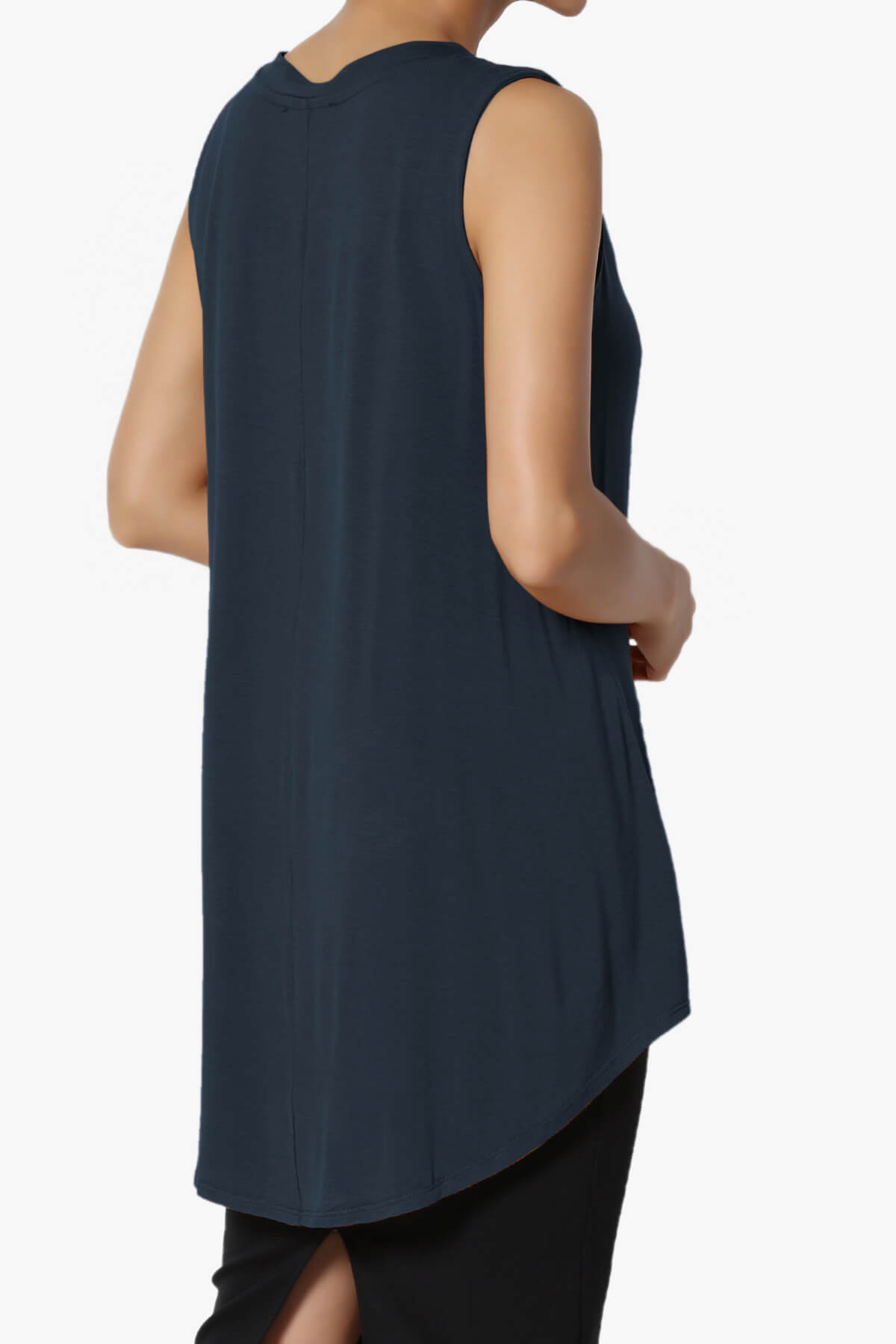 Myles Sleeveless V-Neck Luxe Jersey Top PLUS