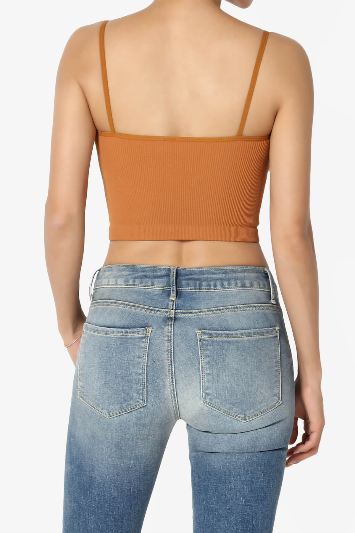 Nadeen Ribbed Seamless Crop Cami ALMOND_2