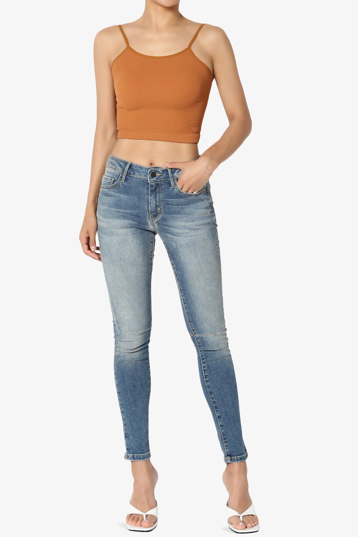 Nadeen Ribbed Seamless Crop Cami ALMOND_6