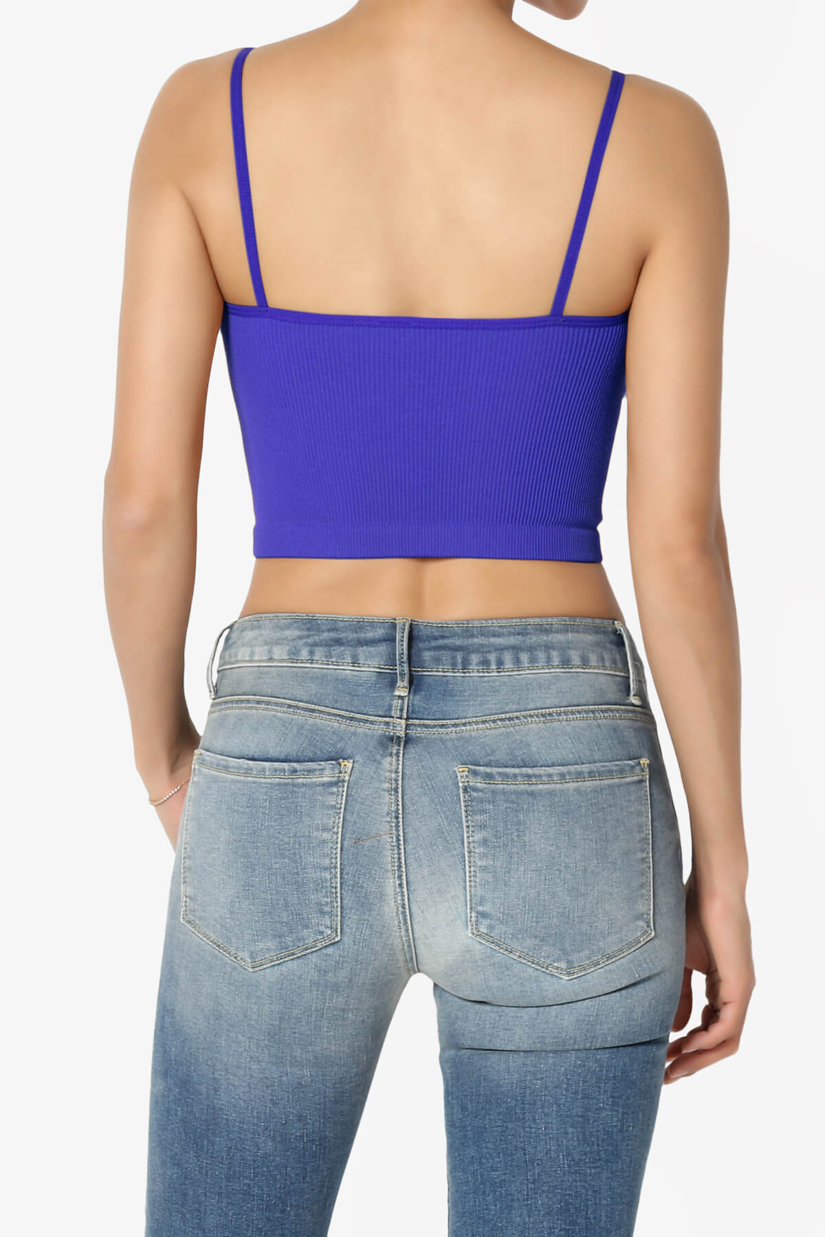 Nadeen Ribbed Seamless Crop Cami BRIGHT BLUE_2