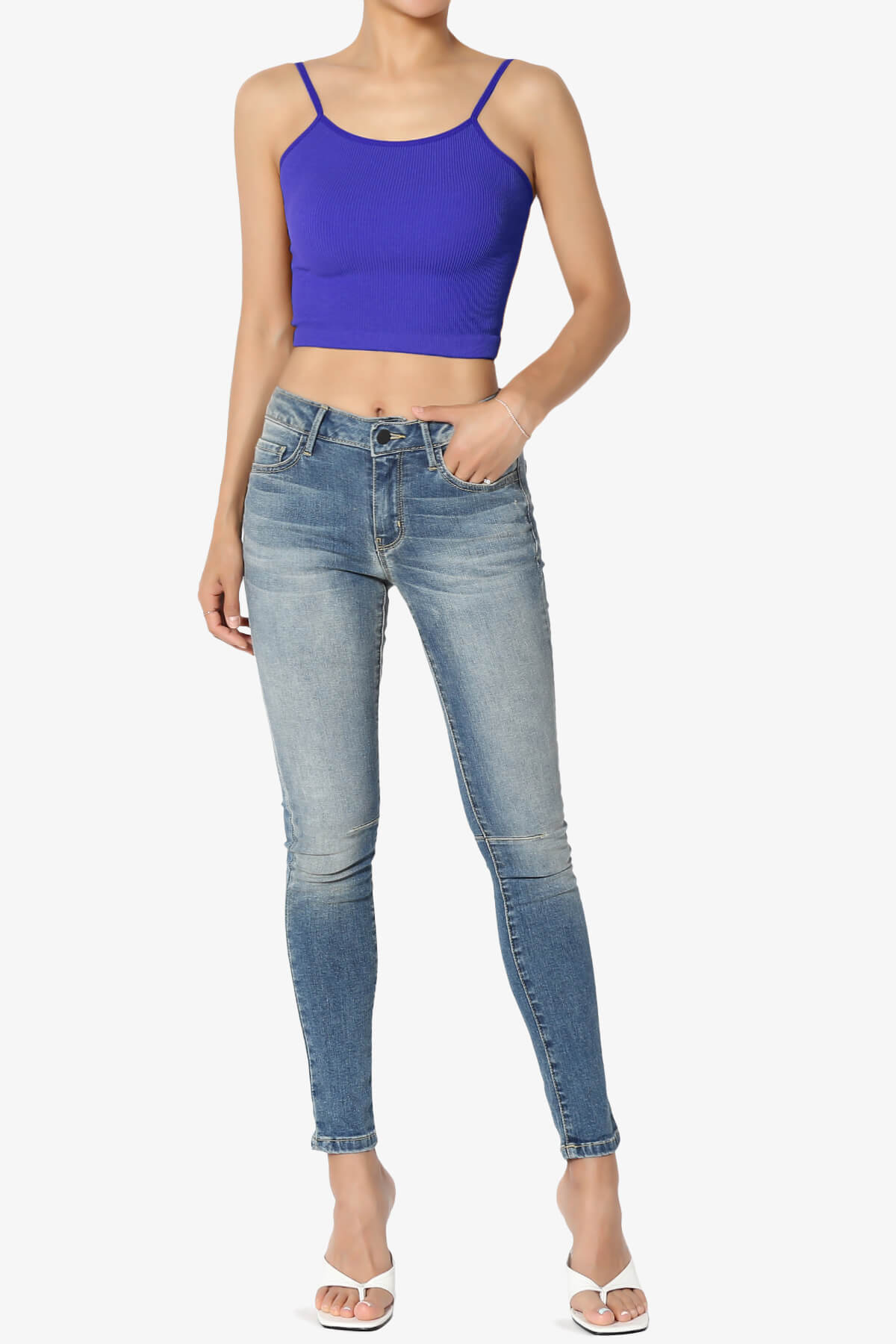 Nadeen Ribbed Seamless Crop Cami BRIGHT BLUE_6