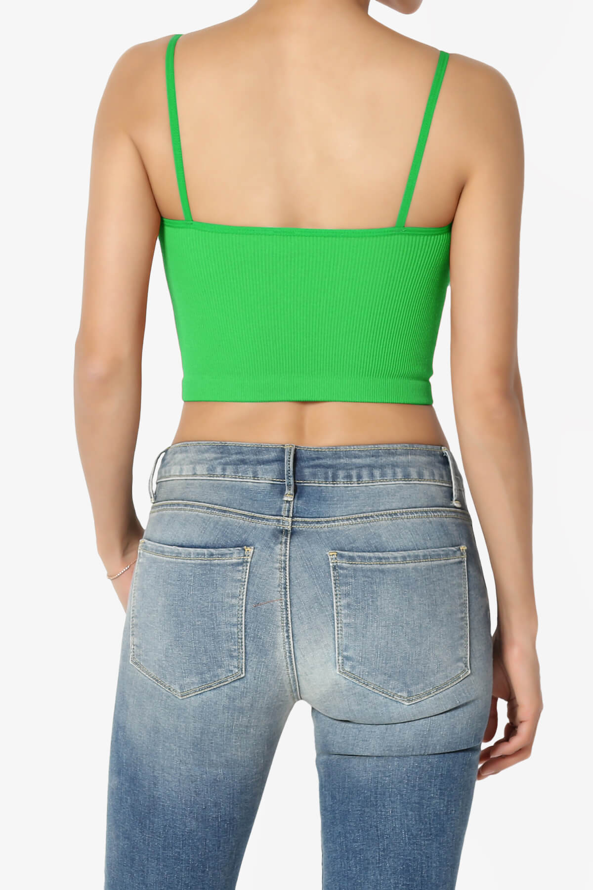 Nadeen Ribbed Seamless Crop Cami BRIGHT GREEN_2