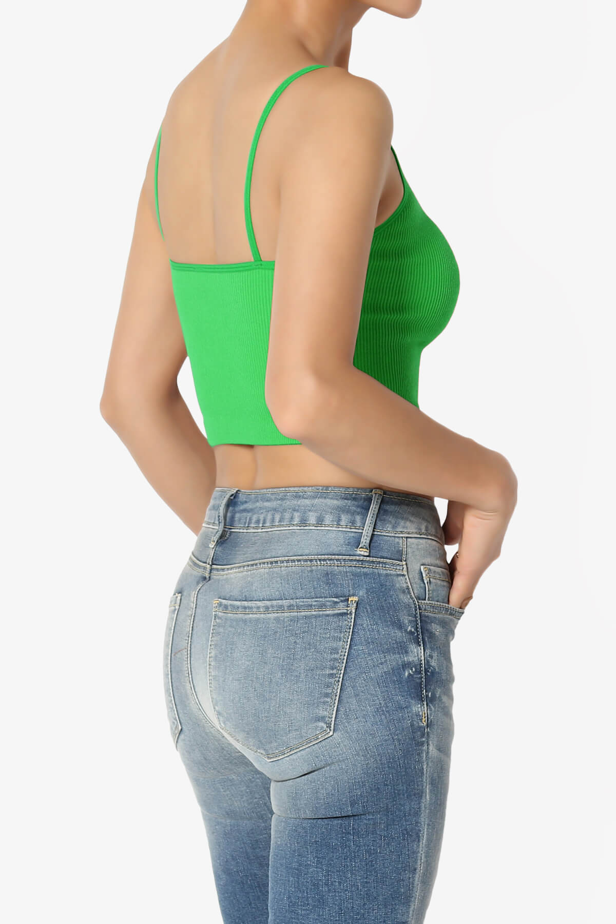 Nadeen Ribbed Seamless Crop Cami BRIGHT GREEN_4