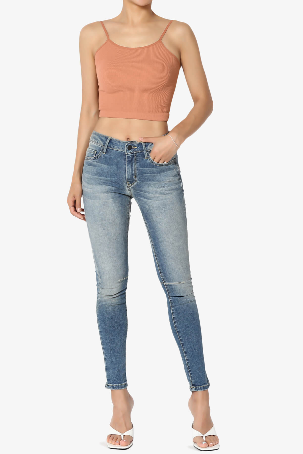 Nadeen Ribbed Seamless Crop Cami BUTTER ORANGE_6