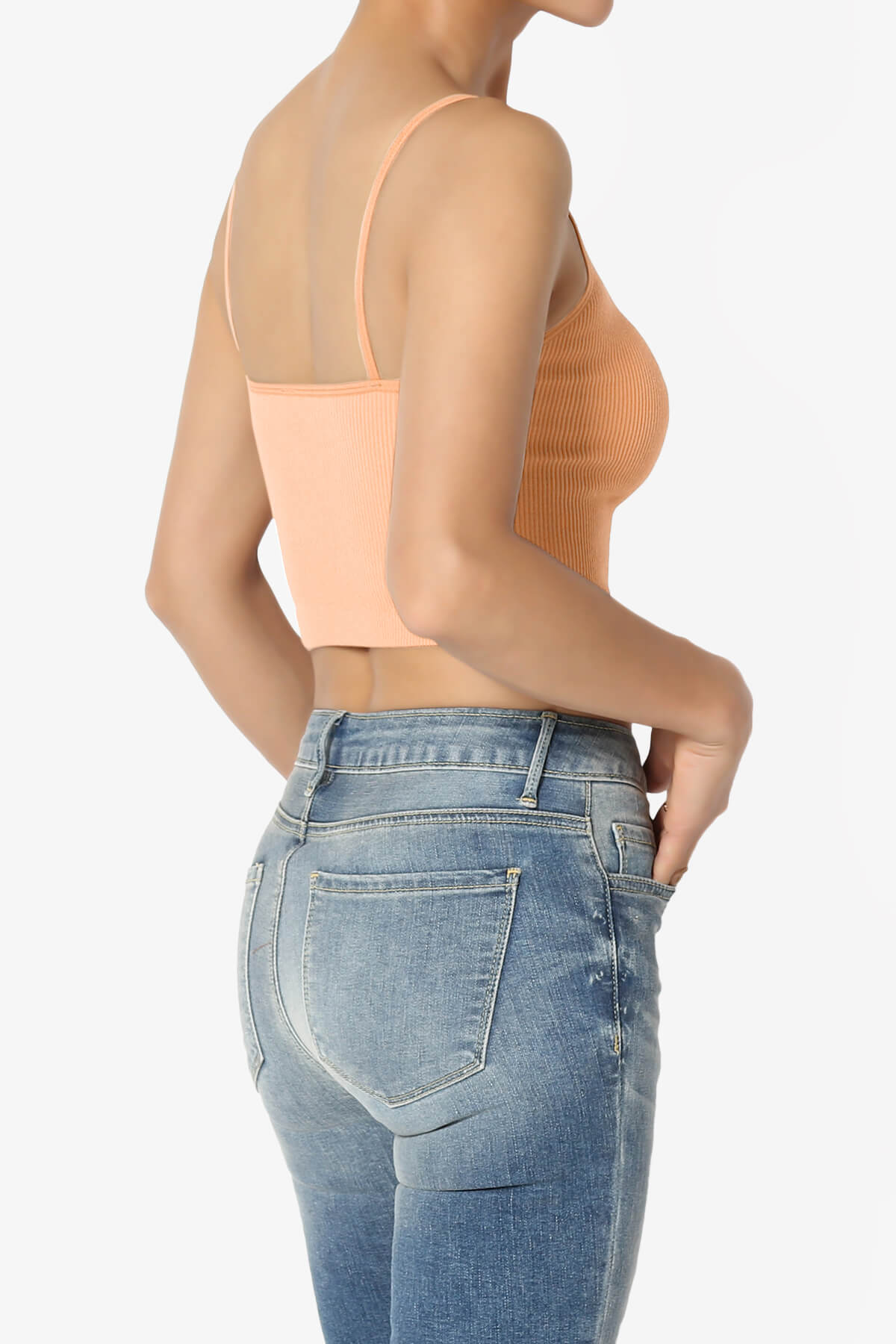 Nadeen Ribbed Seamless Crop Cami PEACH_4