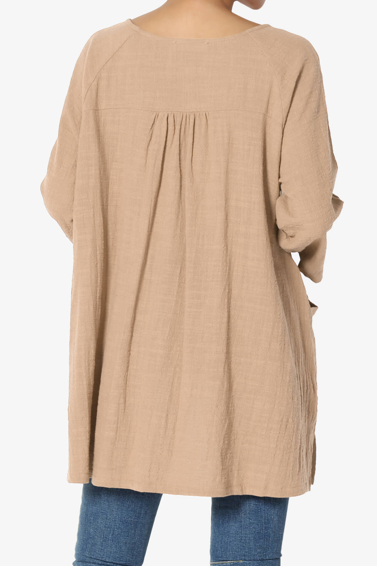 Nesta Gauze Pocket Cover Up Top BRUSH_2