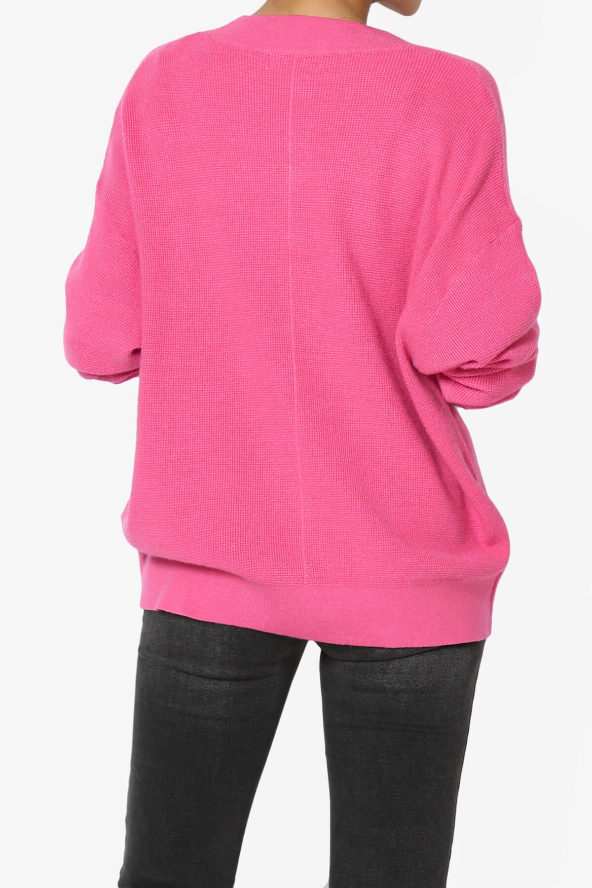 Nicky Micro Waffle Viscose Knit Cardigan FUCHSIA_2