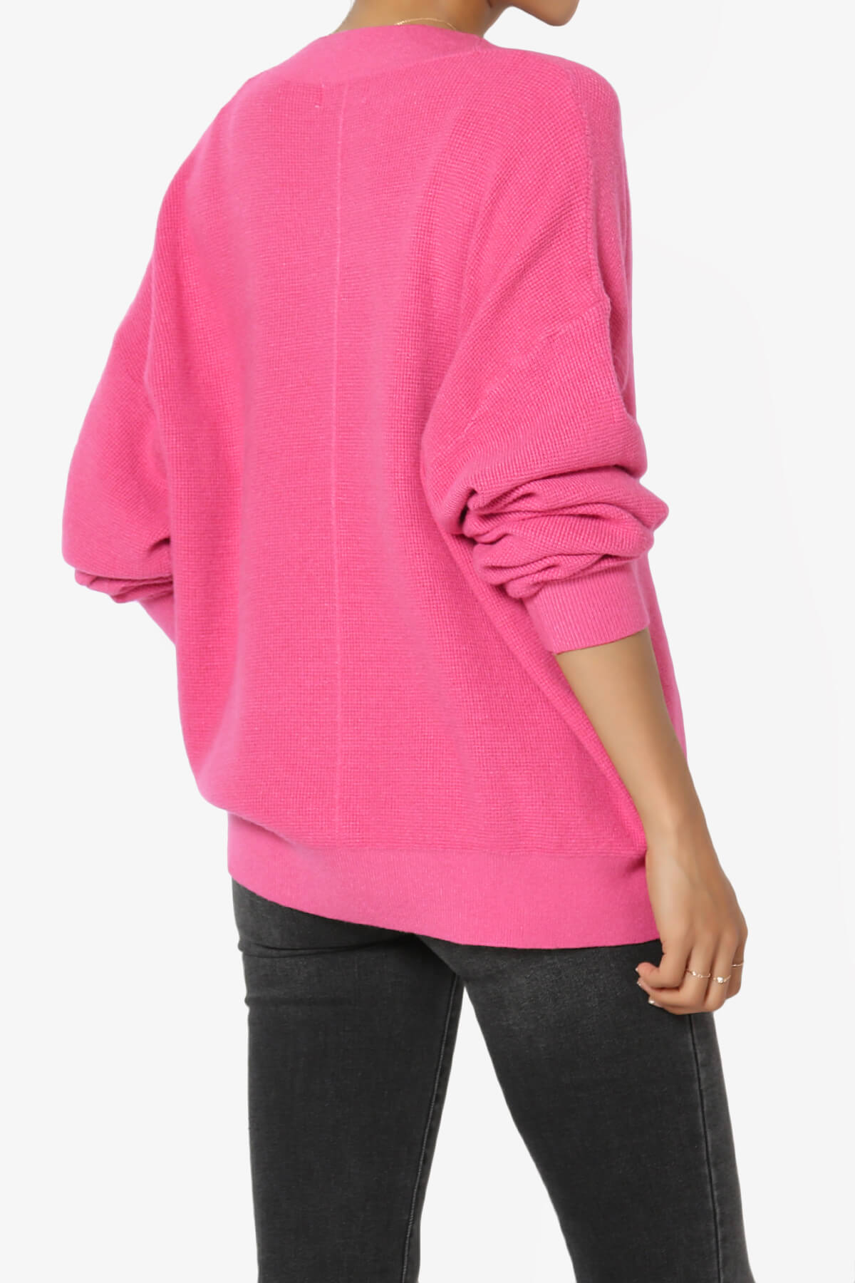 Nicky Micro Waffle Viscose Knit Cardigan FUCHSIA_4