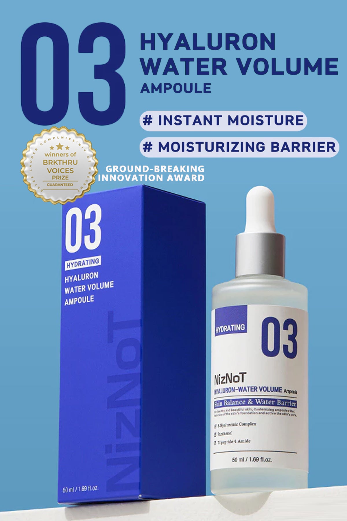 NizNoT 03 Hydrating Hyaluron Water Volume Ampoule 50ml/1.69fl.oz