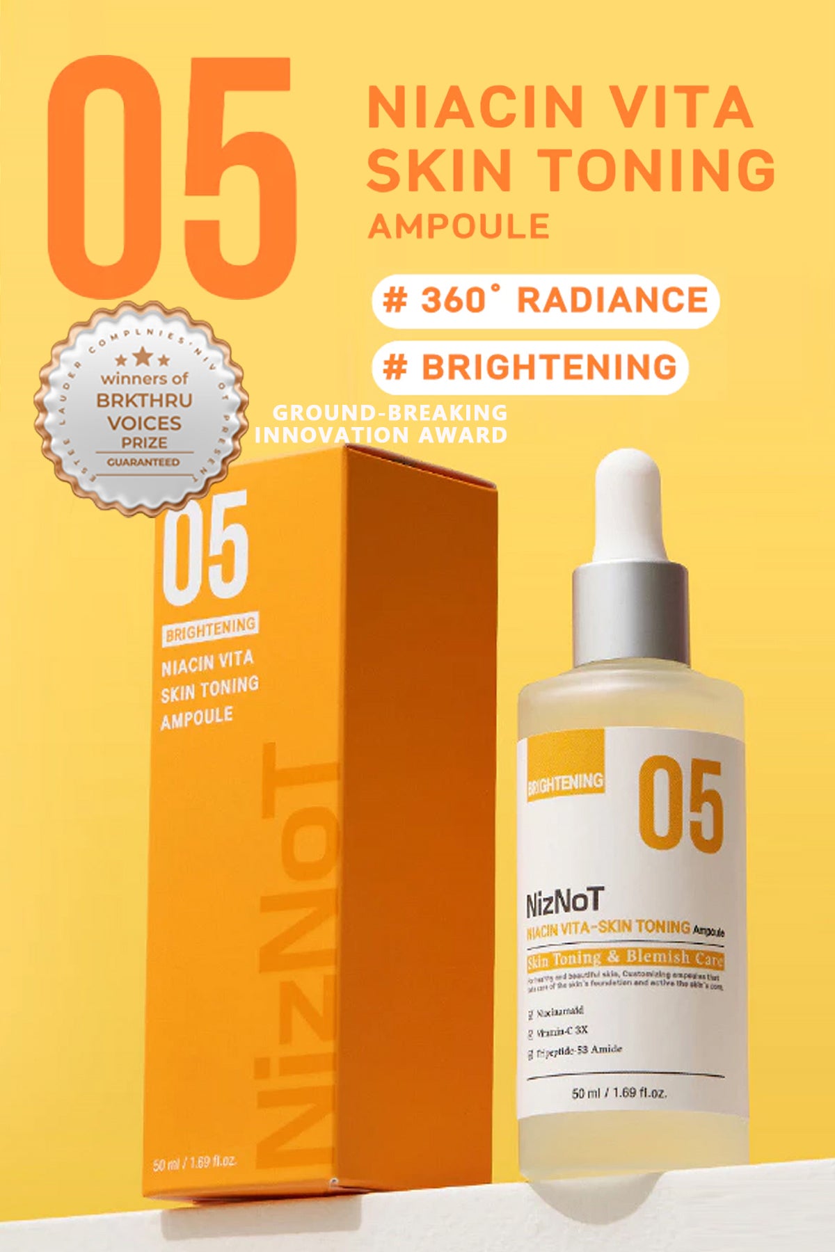 NizNoT 05 Brightening Niacin Vita Skin Toning Ampoule 50ml/1.69fl.oz