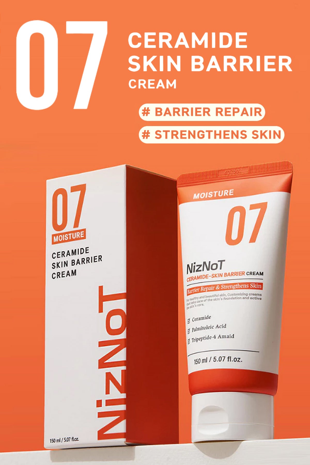 NizNoT 07 Ceramide-Skin Barrier Cream 150ml/5.07 FL.OZ Strengthen. Hydrate. Restore.