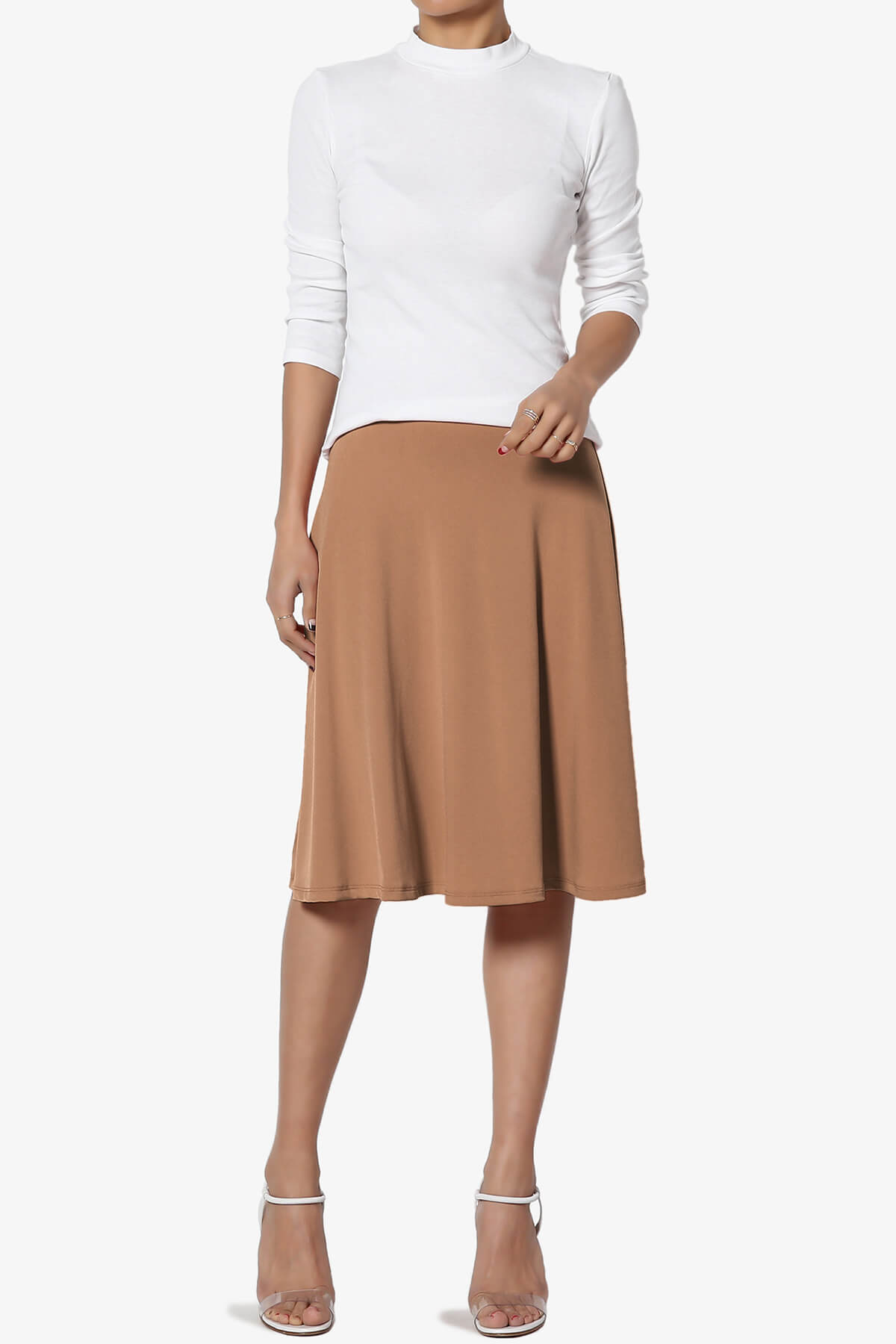 Nolan Stretch Flared Knee Skirt PLUS