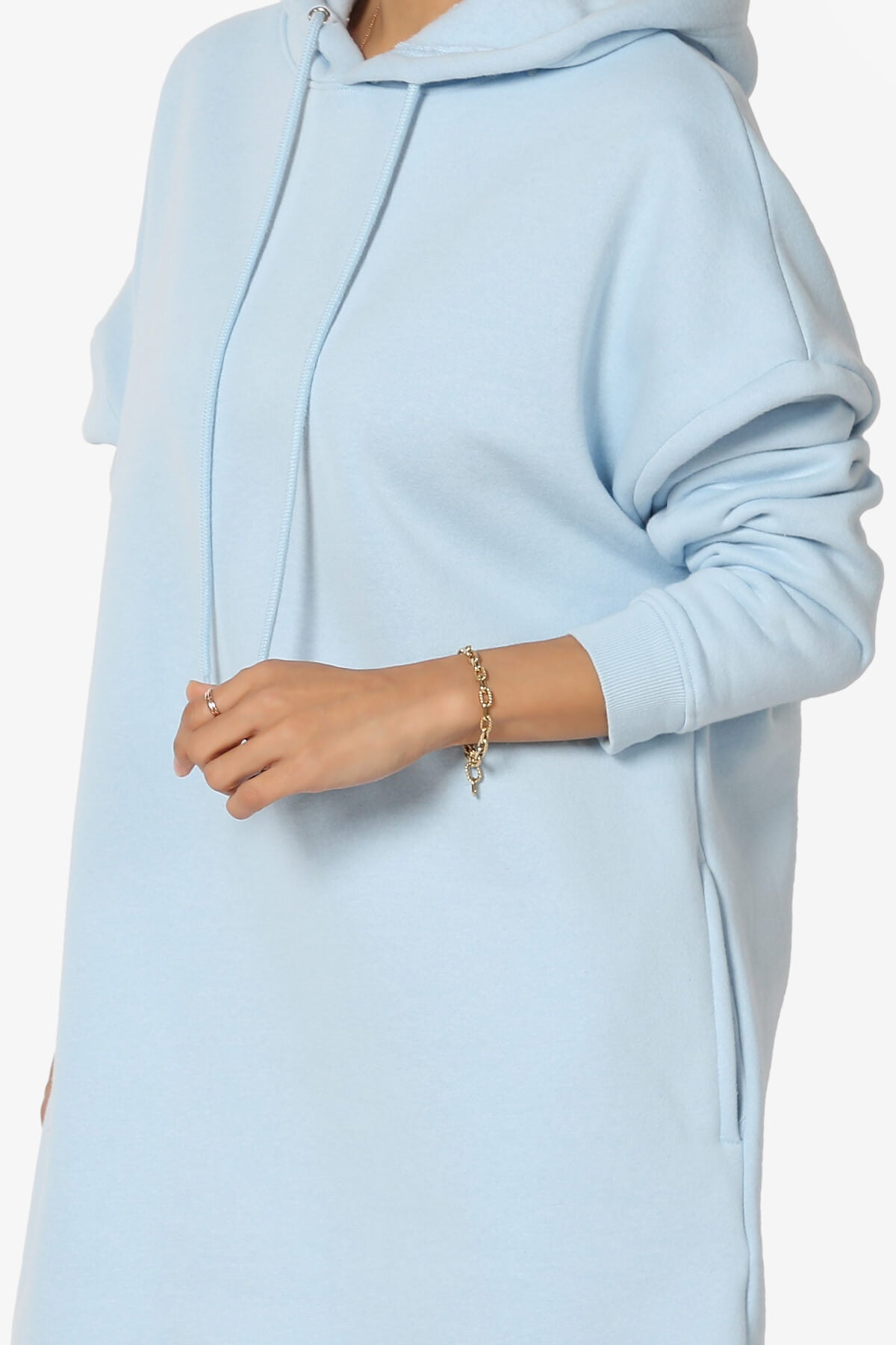 Parigi Fleece Oversized Tunic Sweatshits BABY BLUE_5