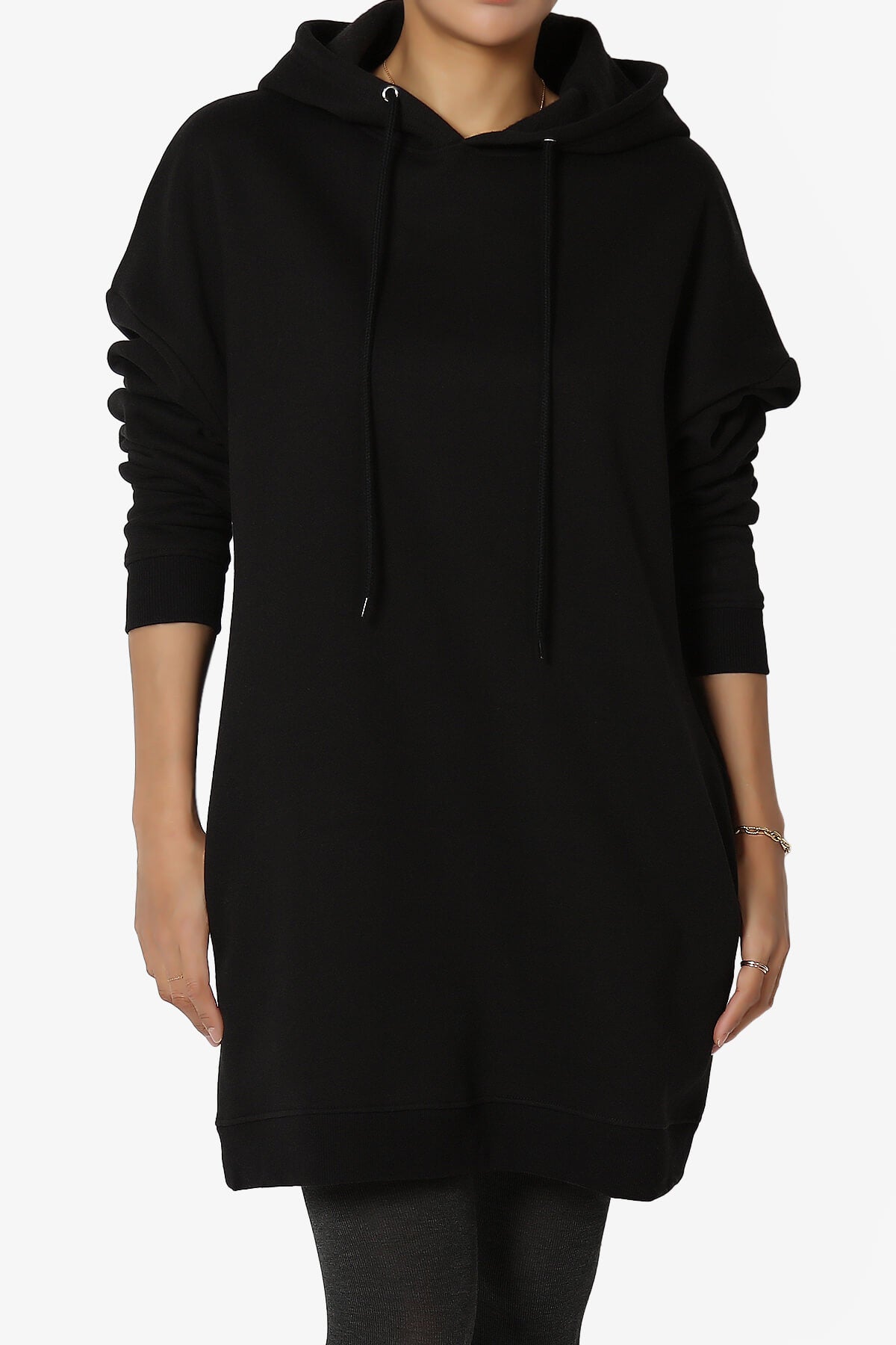 Parigi Fleece Oversized Tunic Sweatshits BLACK_1