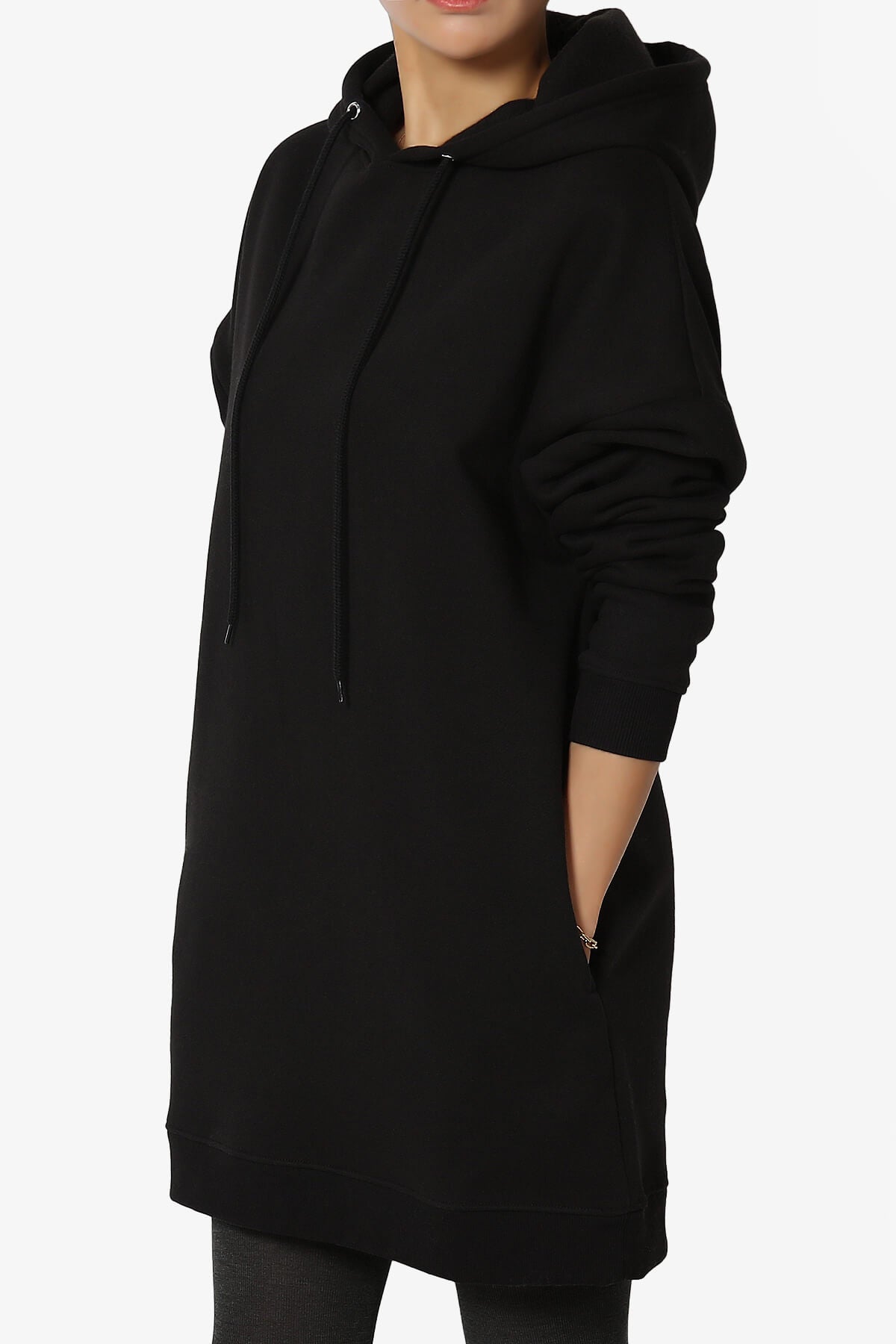 Parigi Fleece Oversized Tunic Sweatshits BLACK_3