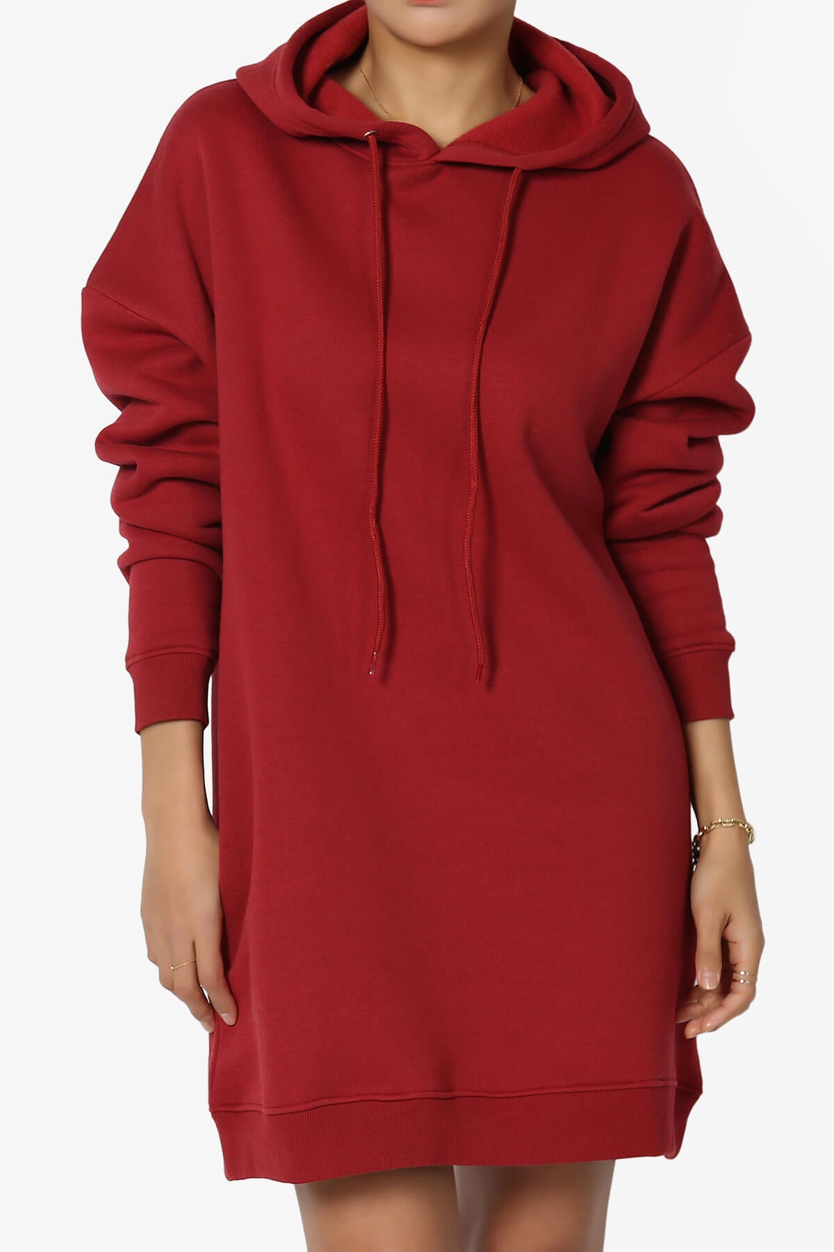 Parigi Fleece Oversized Tunic Sweatshits BURGUNDY_1