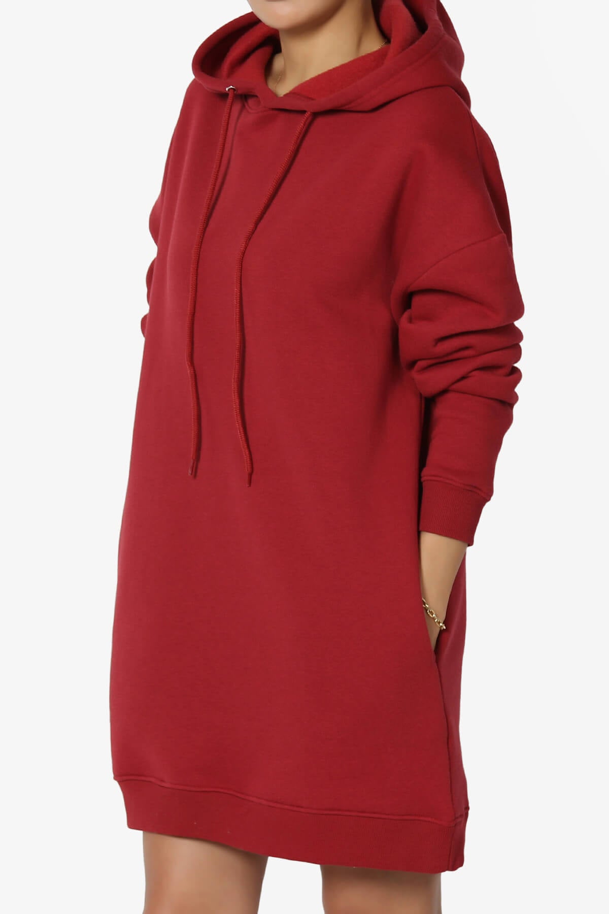 Parigi Fleece Oversized Tunic Sweatshits BURGUNDY_3