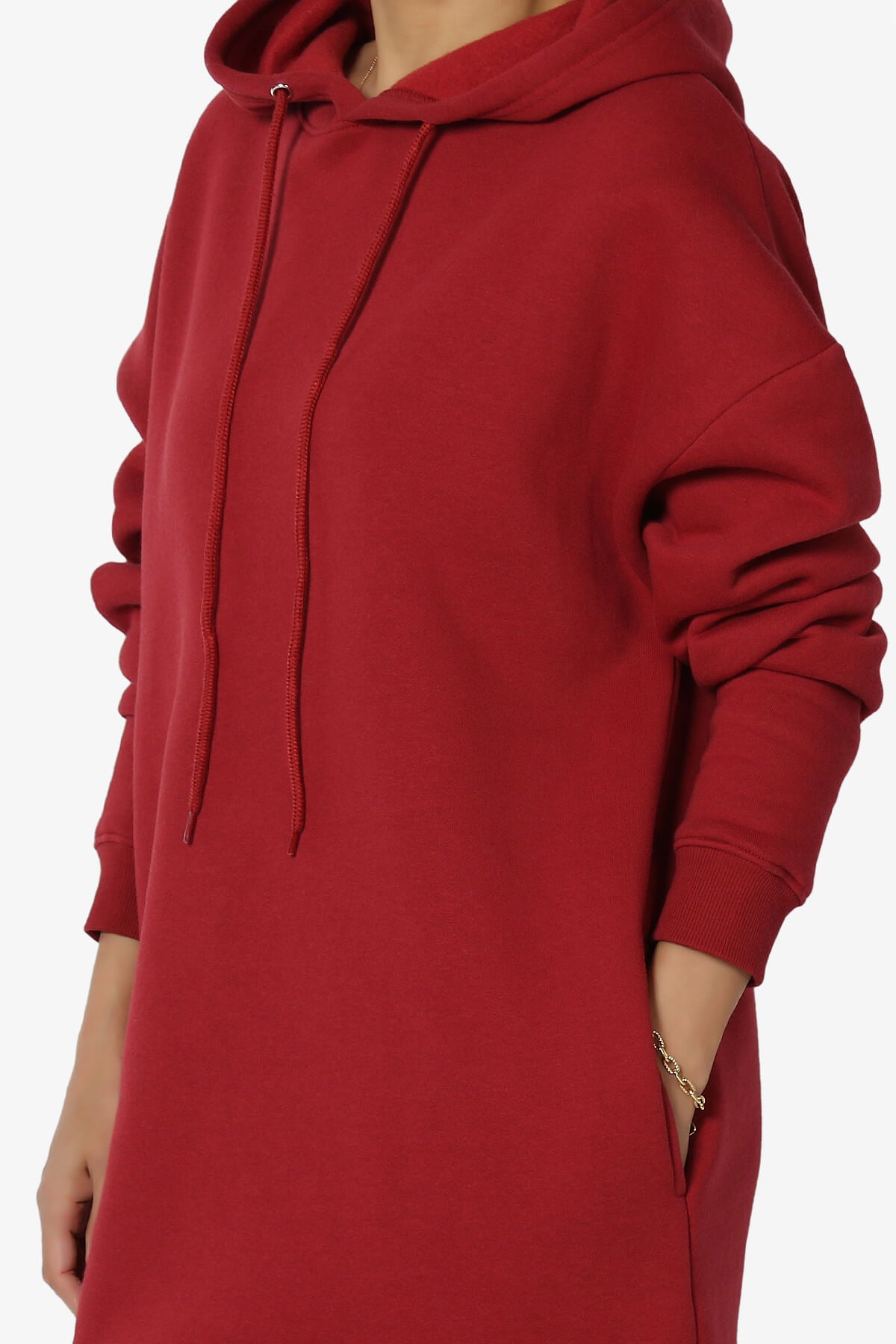 Parigi Fleece Oversized Tunic Sweatshits BURGUNDY_5