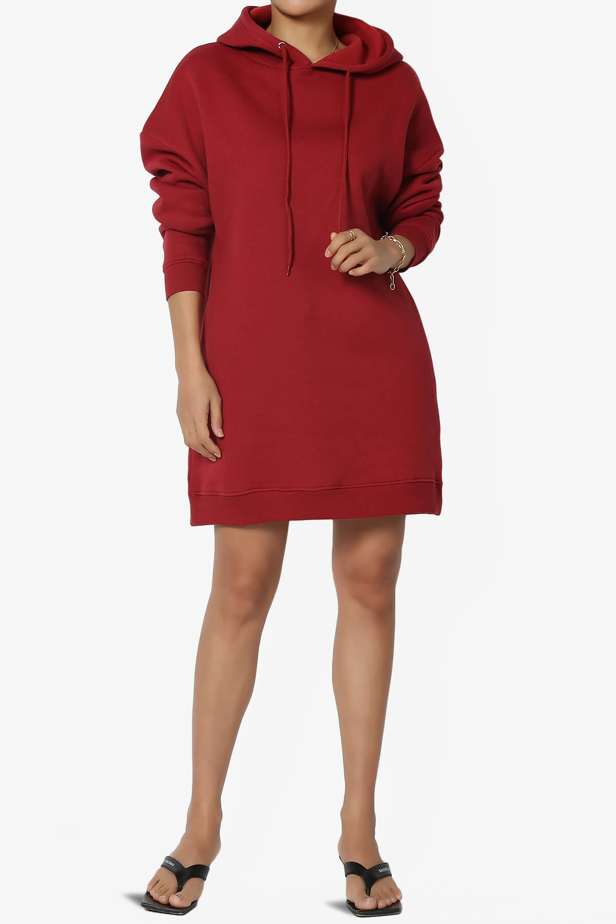 Parigi Fleece Oversized Tunic Sweatshits BURGUNDY_6