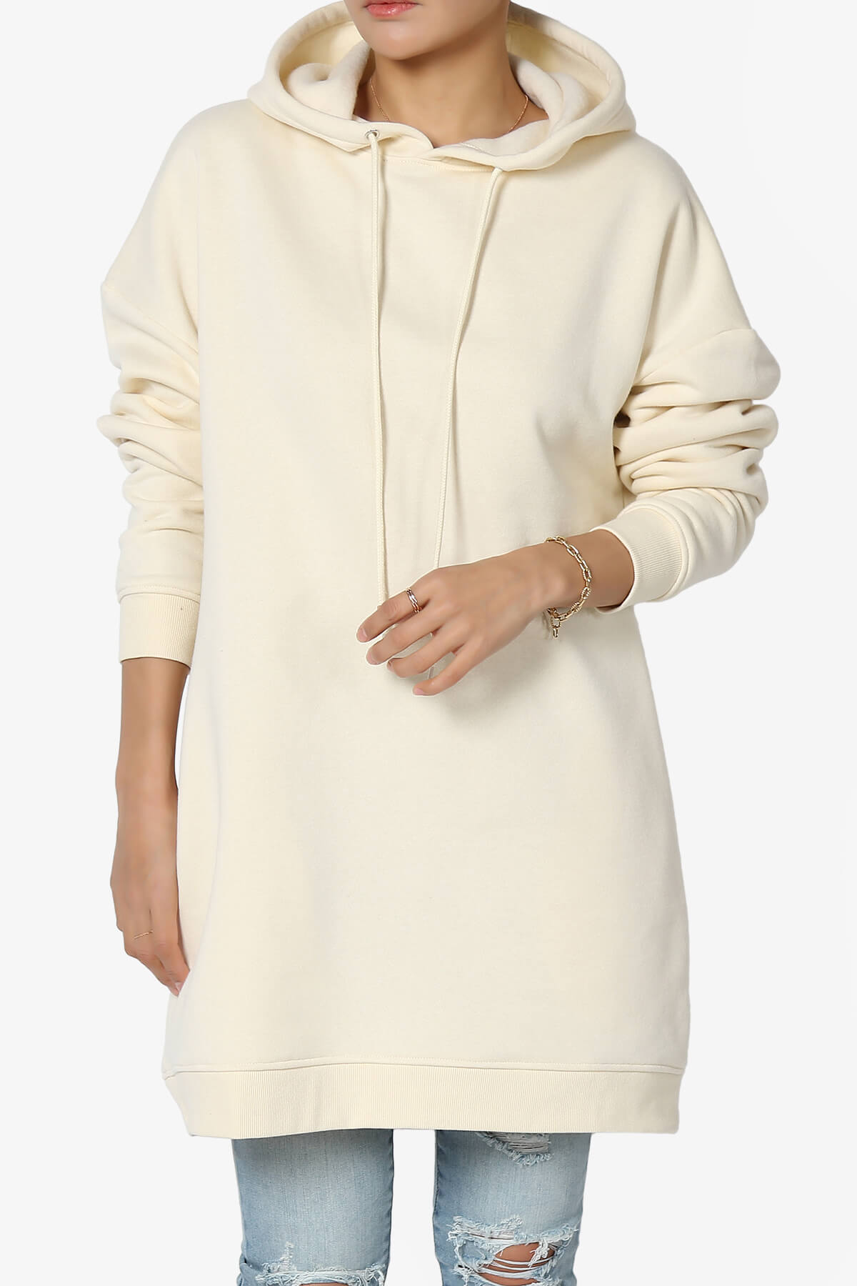 Parigi Fleece Oversized Tunic Sweatshits CREAM_1