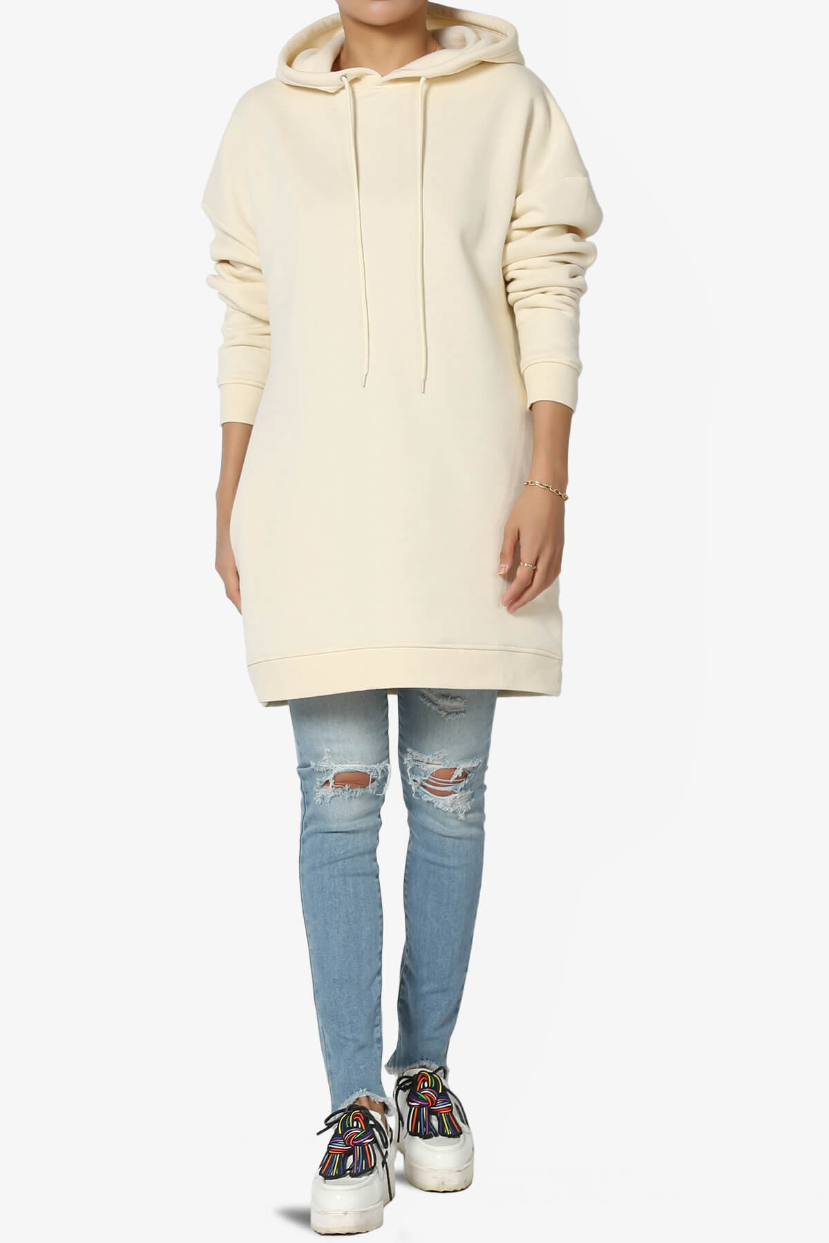 Parigi Fleece Oversized Tunic Sweatshits CREAM_6