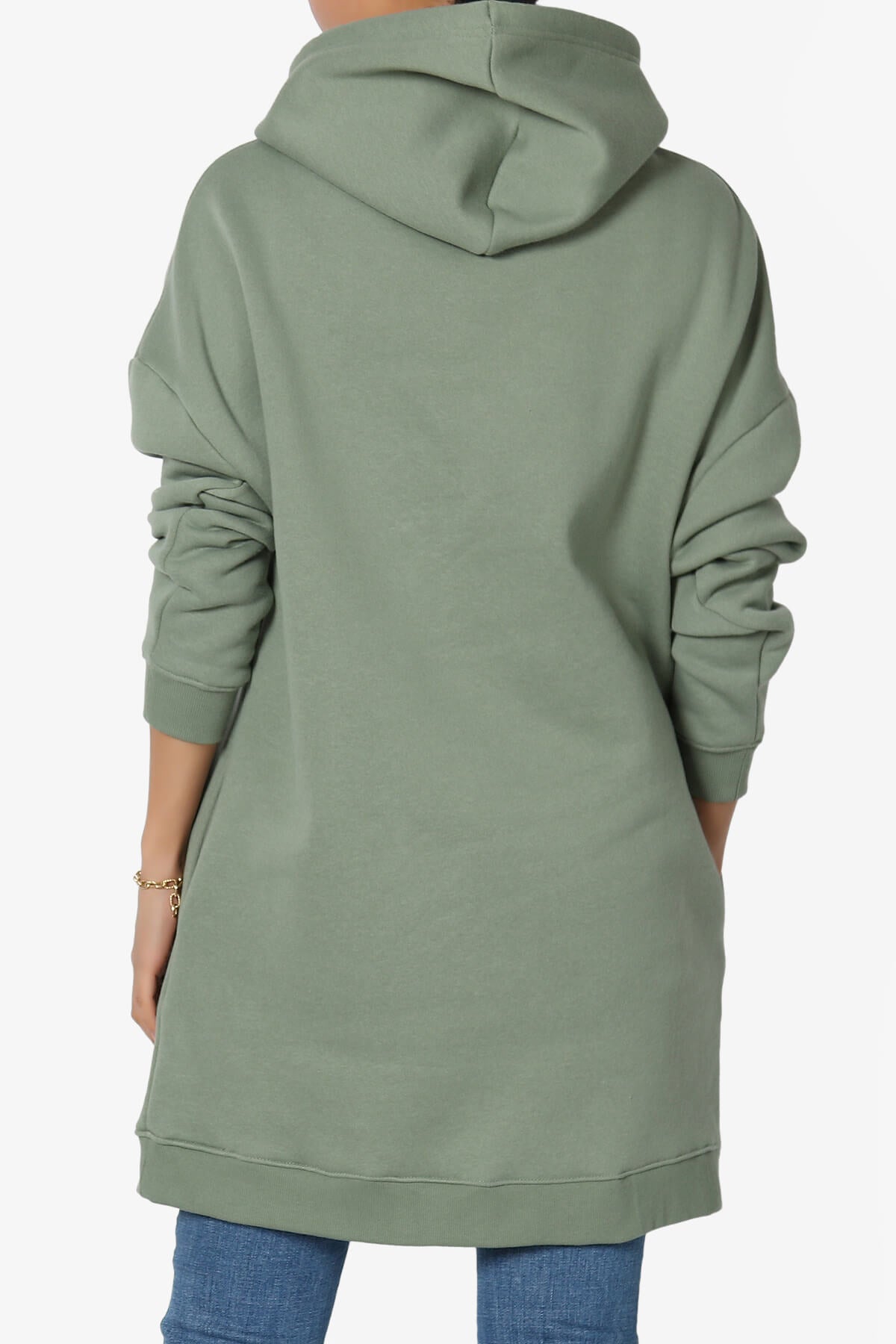 Parigi Fleece Oversized Tunic Sweatshits DUSTY OLIVE_2