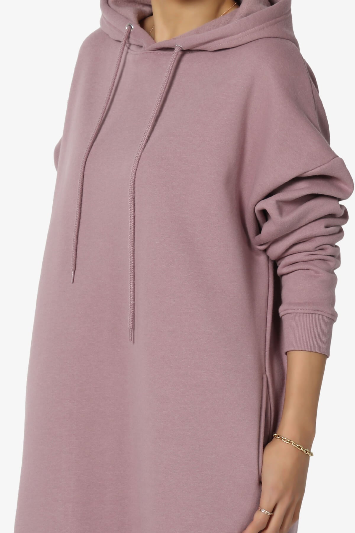 Parigi Fleece Oversized Tunic Sweatshits DUSTY PLUM_5