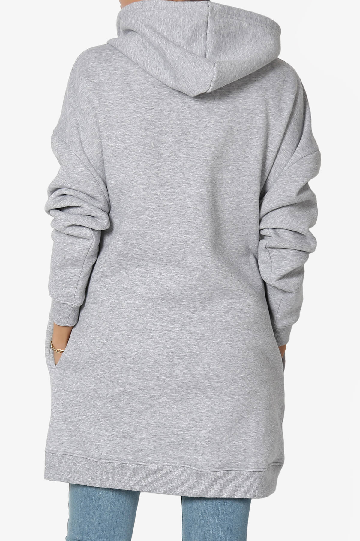 Parigi Fleece Oversized Tunic Sweatshits HEATHER GREY_2