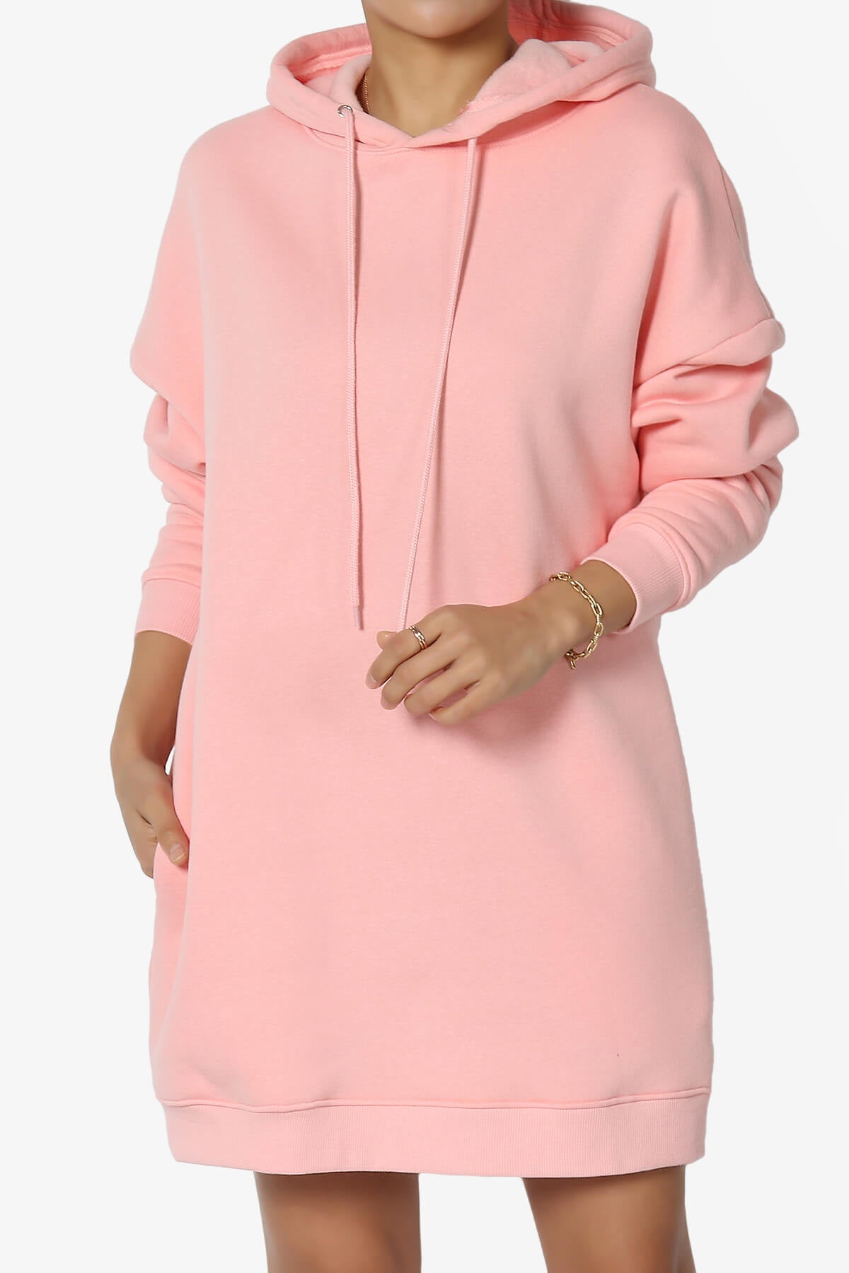 Parigi Fleece Oversized Tunic Sweatshits LIGHT PINK_1