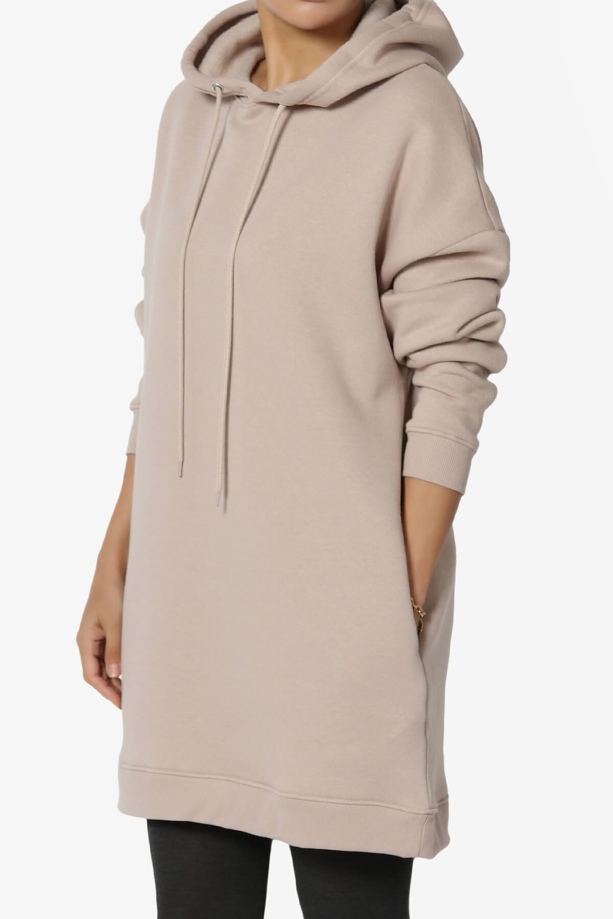 Parigi Fleece Oversized Tunic Sweatshits TAUPE_3