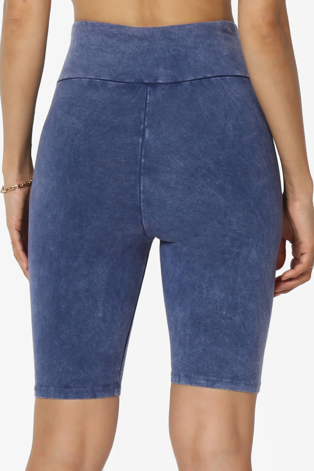 Resort Mineral Wash High Waisted Biker Shorts DENIM_6
