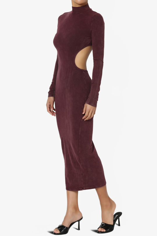 Resort Mineral Wash Waist Cutout Midi Dress