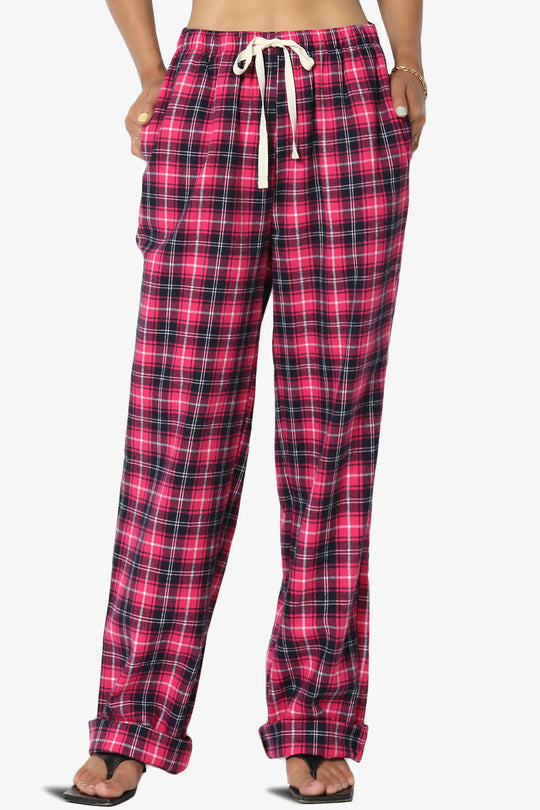 Reyanne Plaid Cotton Wide Leg Lounge Pants