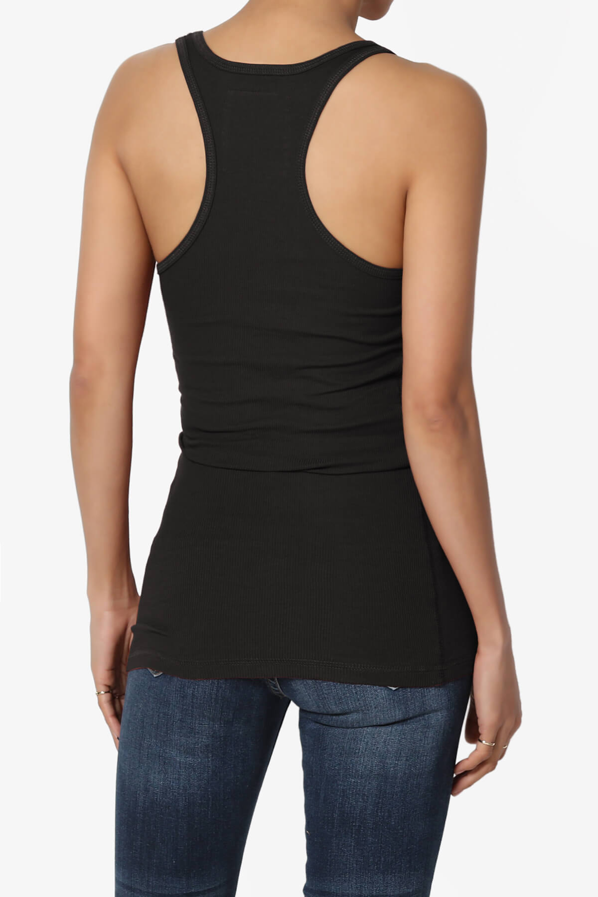 Roxie Racerback Ribbed Tank Top BLACK_2