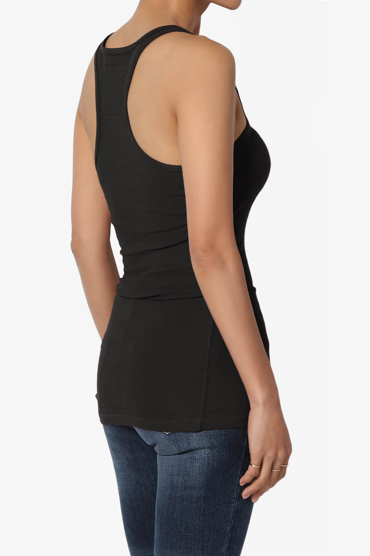 Roxie Racerback Ribbed Tank Top BLACK_4