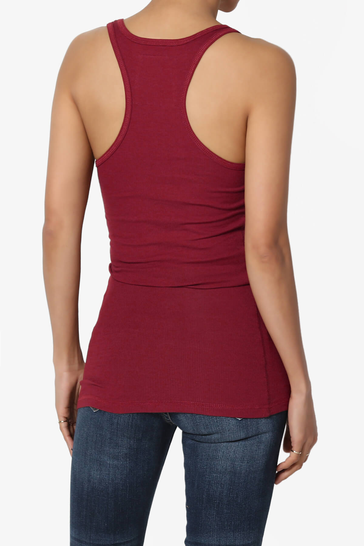 Roxie Racerback Ribbed Tank Top BURGUNDY_2
