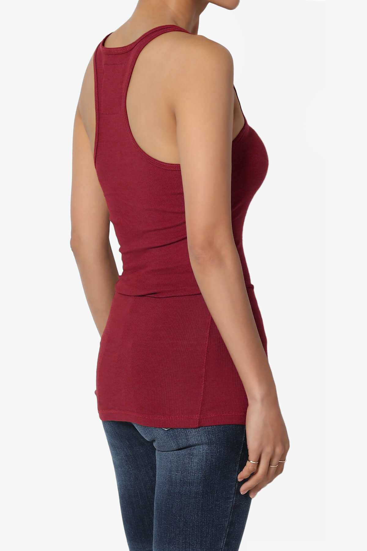 Roxie Racerback Ribbed Tank Top BURGUNDY_4