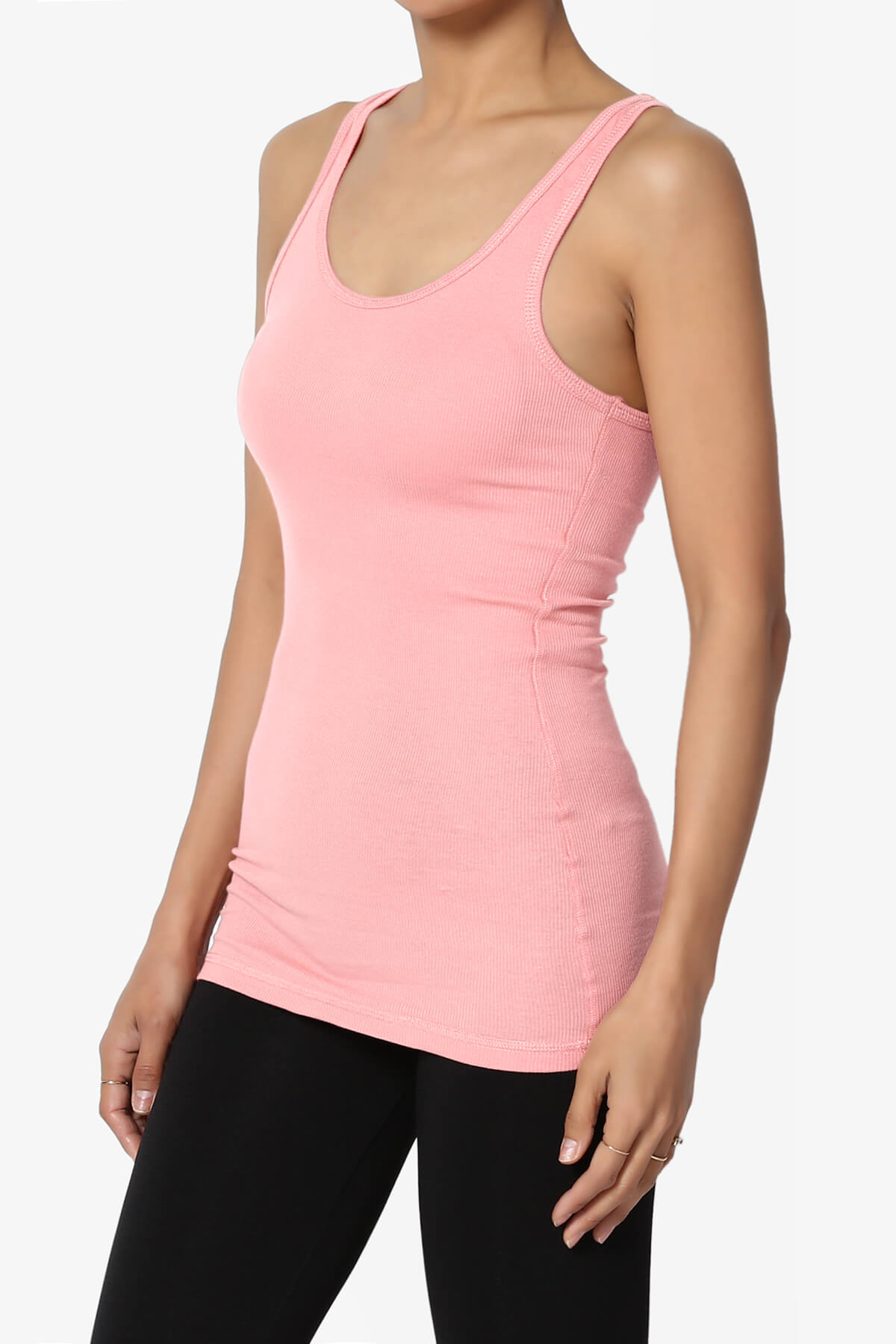 Roxie Racerback Ribbed Tank Top DARK PINK_3