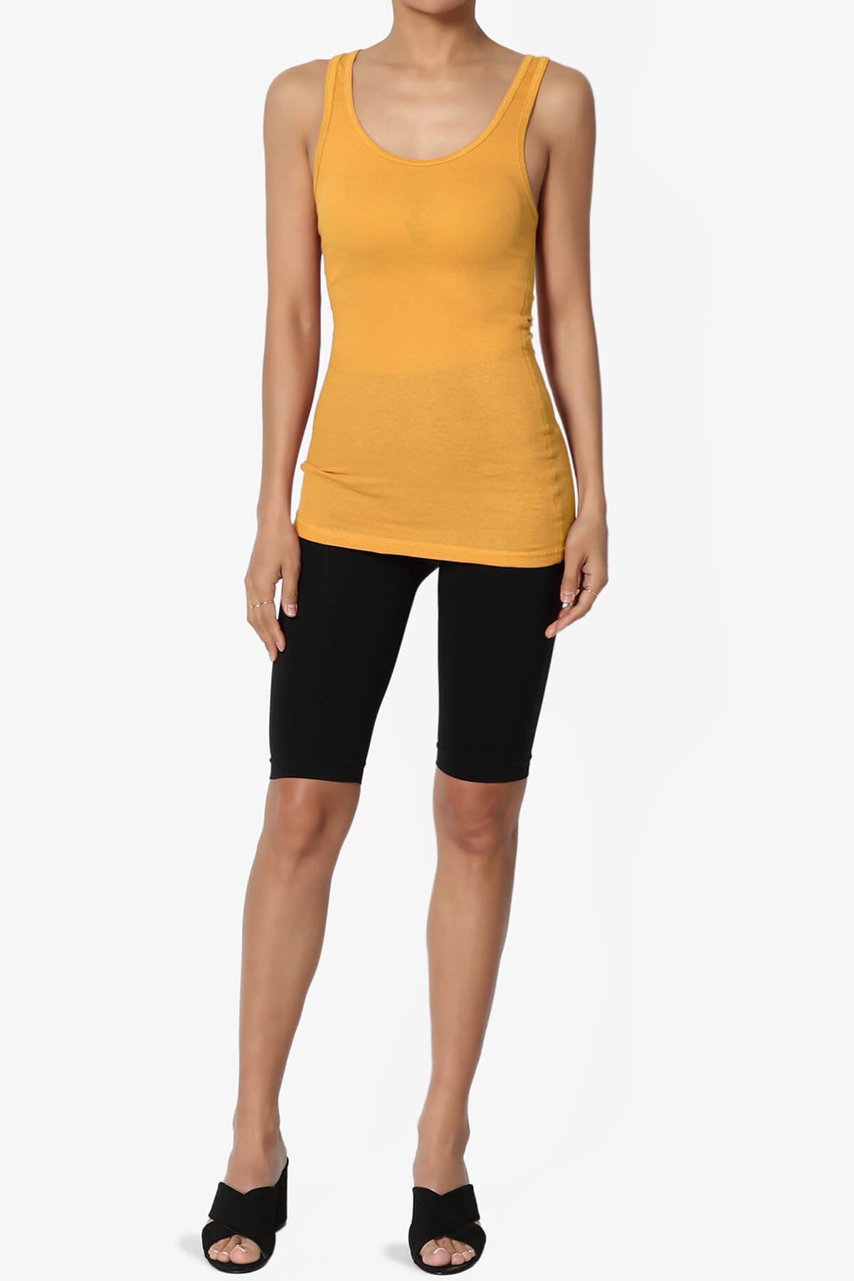 Roxie Racerback Ribbed Tank Top GOLDEN MUSTARD_6