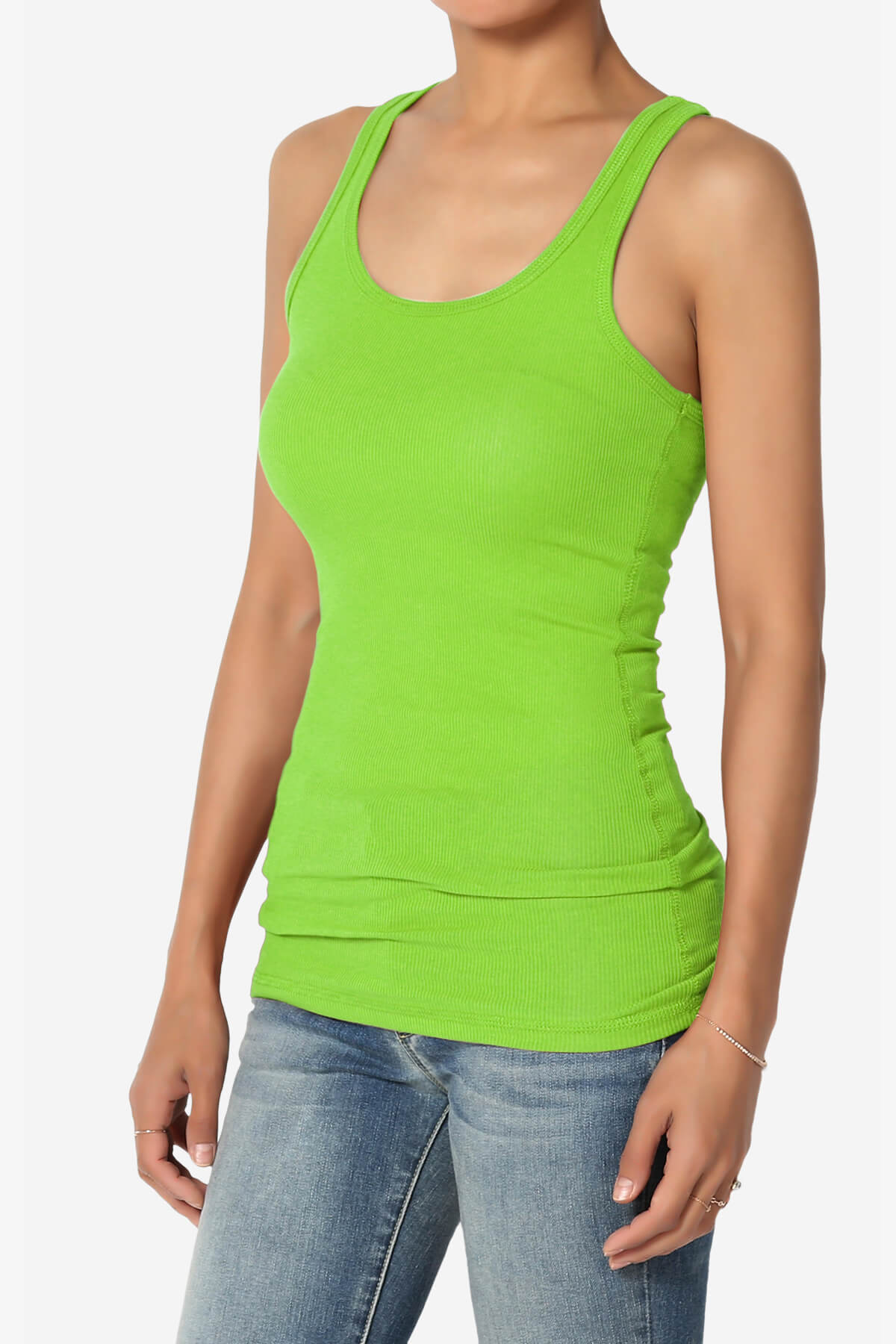 Roxie Racerback Ribbed Tank Top GREEN_3