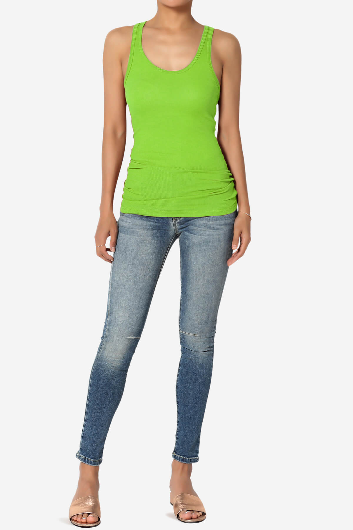 Roxie Racerback Ribbed Tank Top GREEN_6