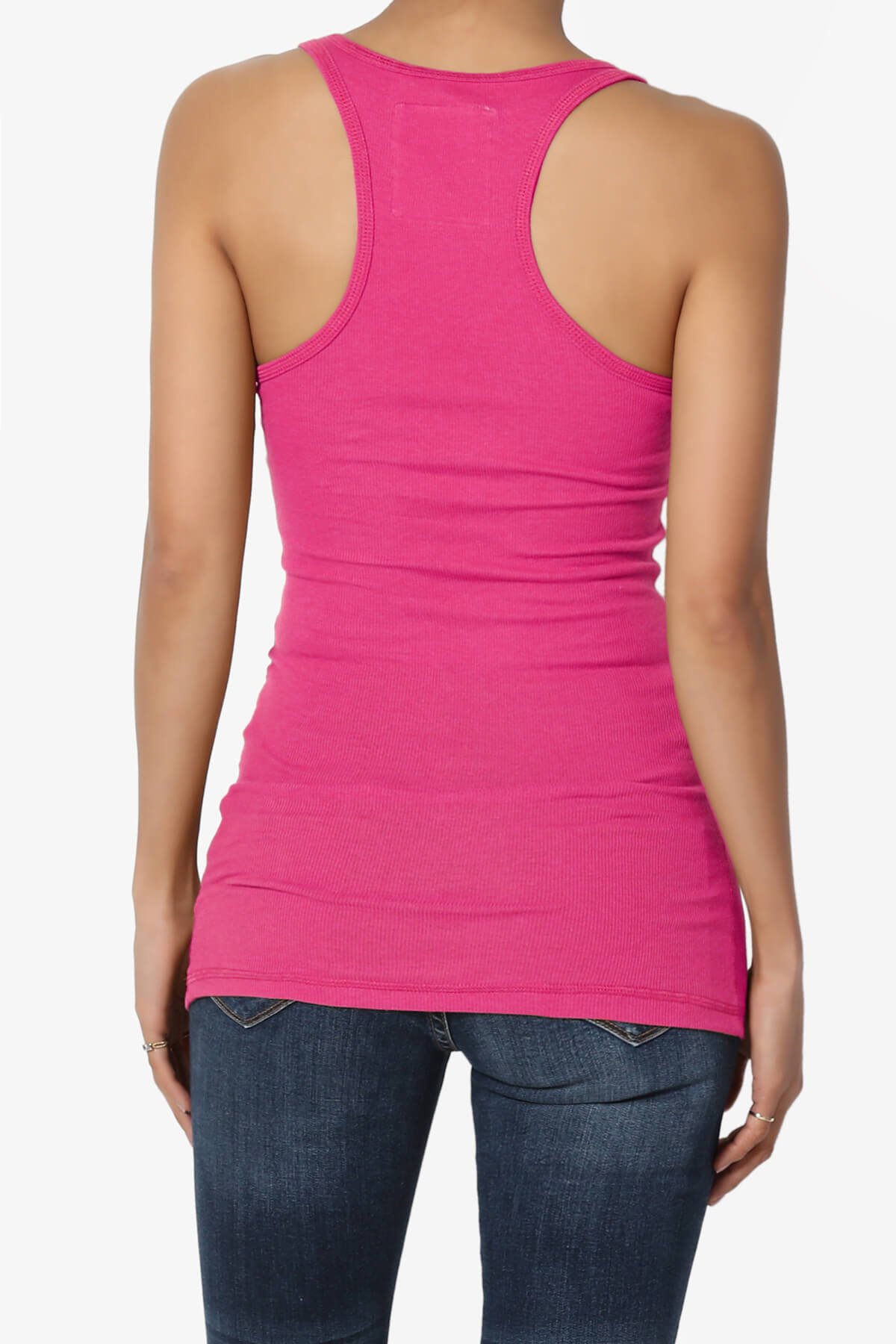Roxie Racerback Ribbed Tank Top HOT PINK_2