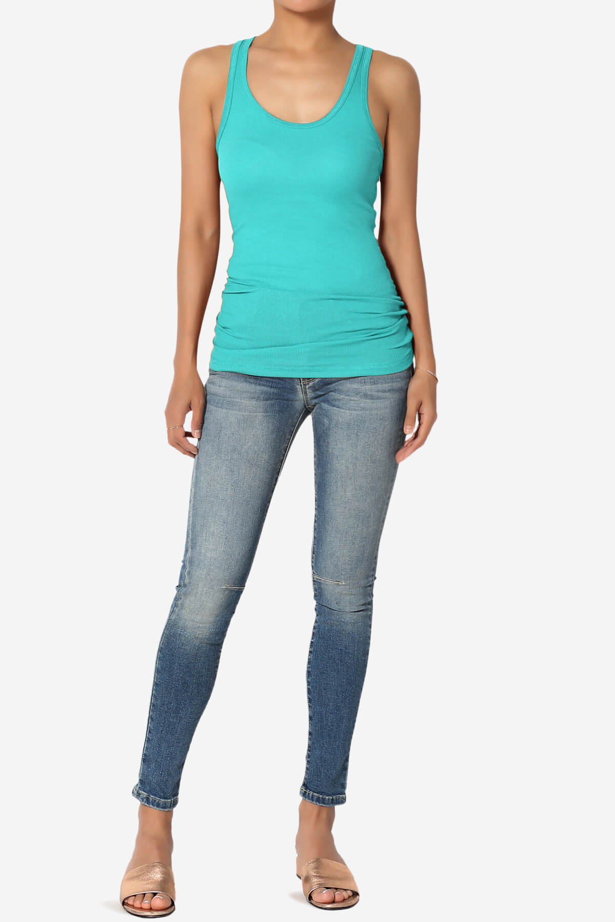 Roxie Racerback Ribbed Tank Top ICE BLUE_6